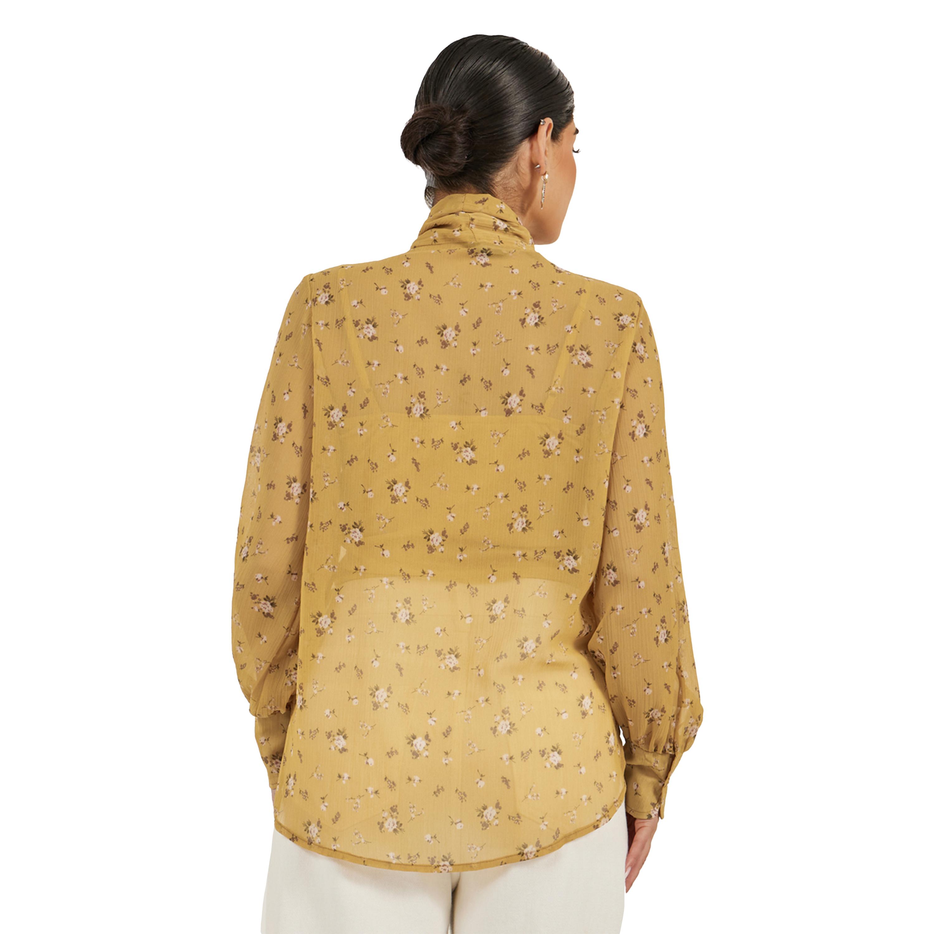 Styli Floral Print Textured Tie-Up Neck Blouse-women-clothing-shirtsandblouses-blouses-image-5