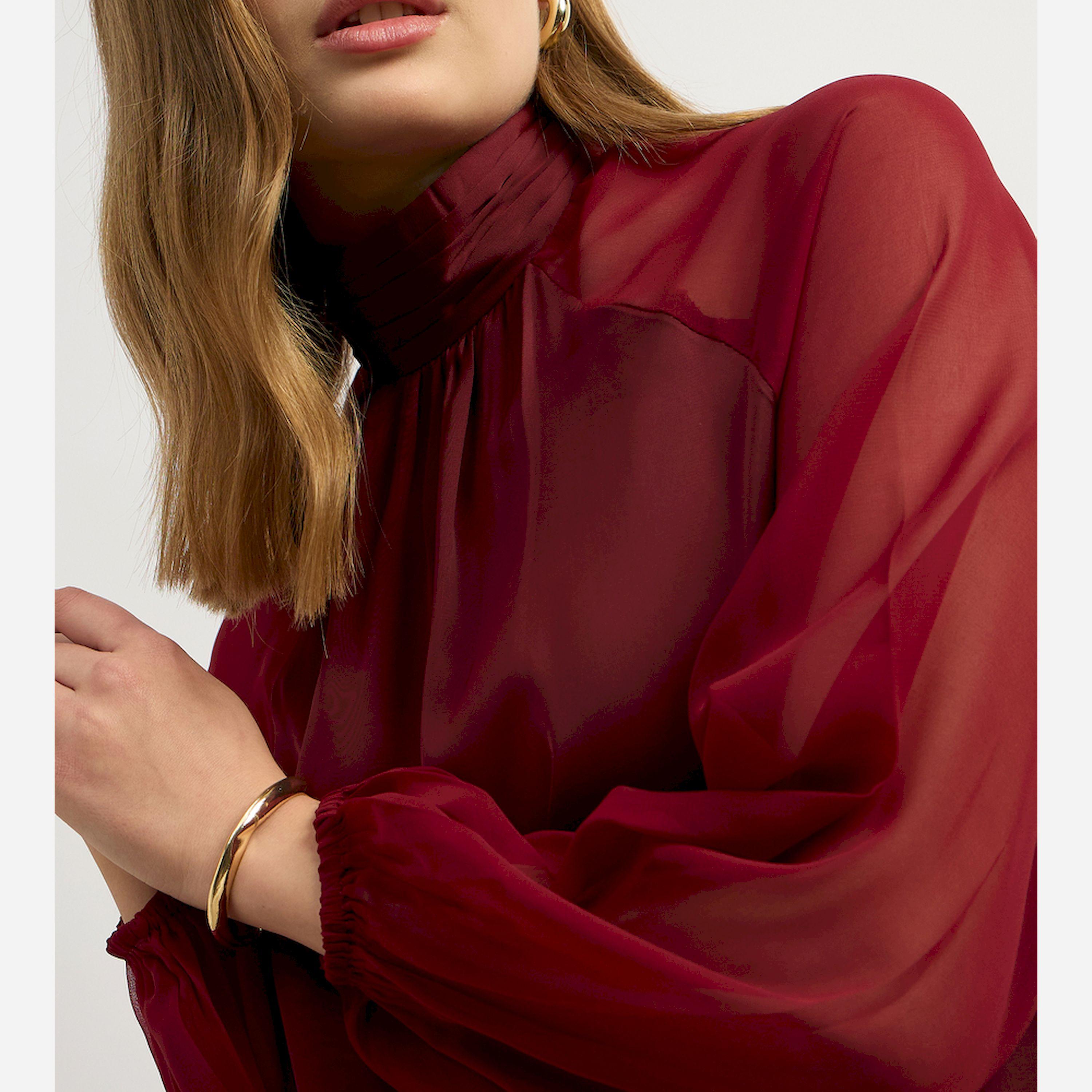 ستايلي - قميص برقبة عالية وأكمام راجلان كاملة وفتحة رقبة خلفية (بدون بلوزة داخلية)-women-clothing-tshirts-image-4