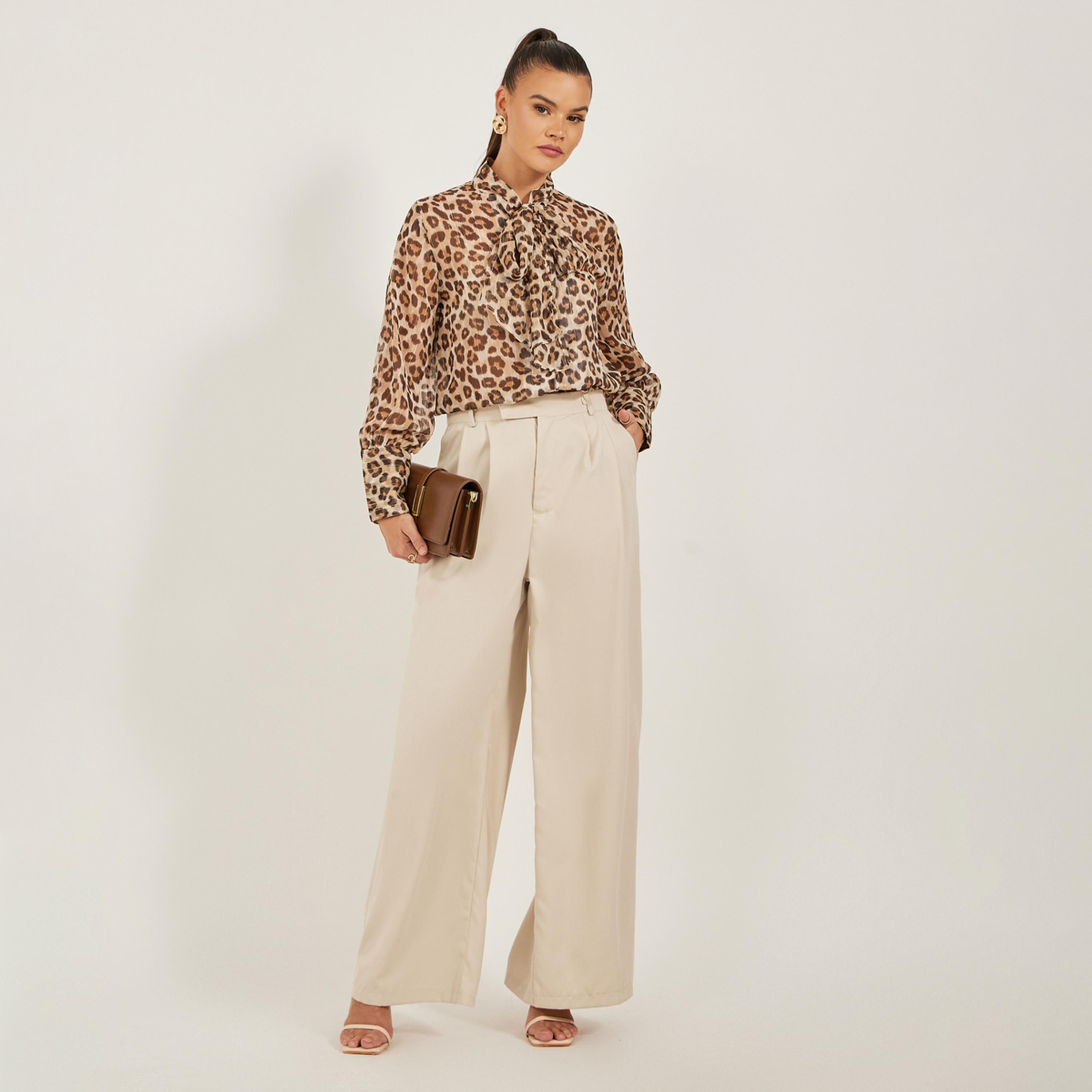 Styli Animal Printed Long Sleeves Button Front Blouse-women-clothing-shirtsandblouses-blouses-image-2