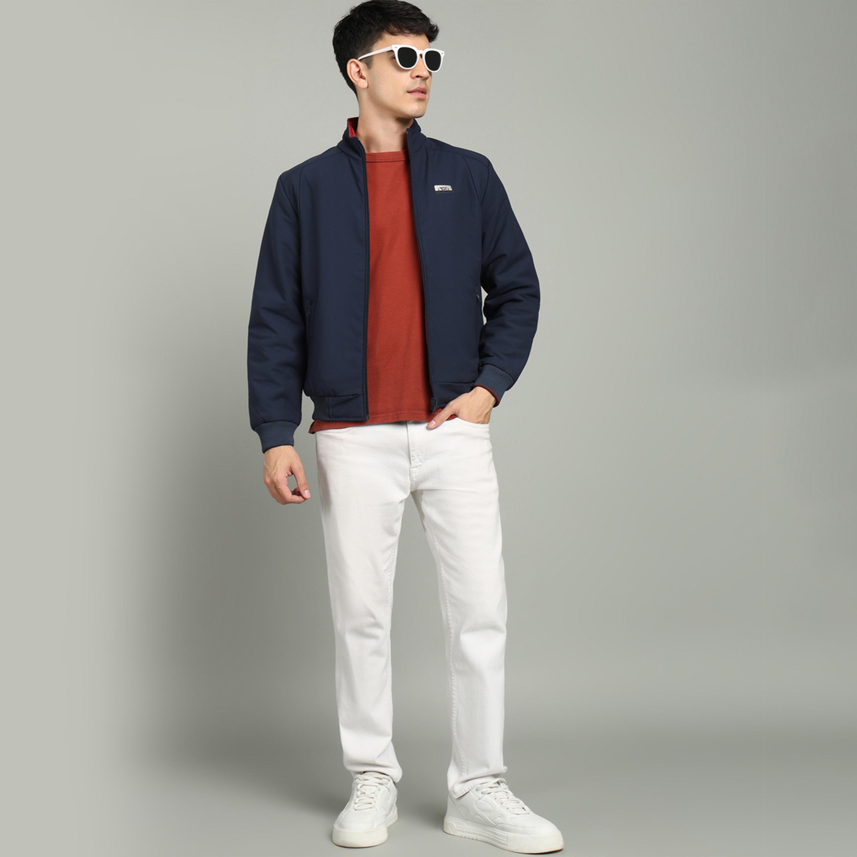 فورت كولينز × ستايلي - جاكيت بياقة عالية وسحّاب أمامي وشارة-men-clothing-jacketsandblazers-jackets-image-2