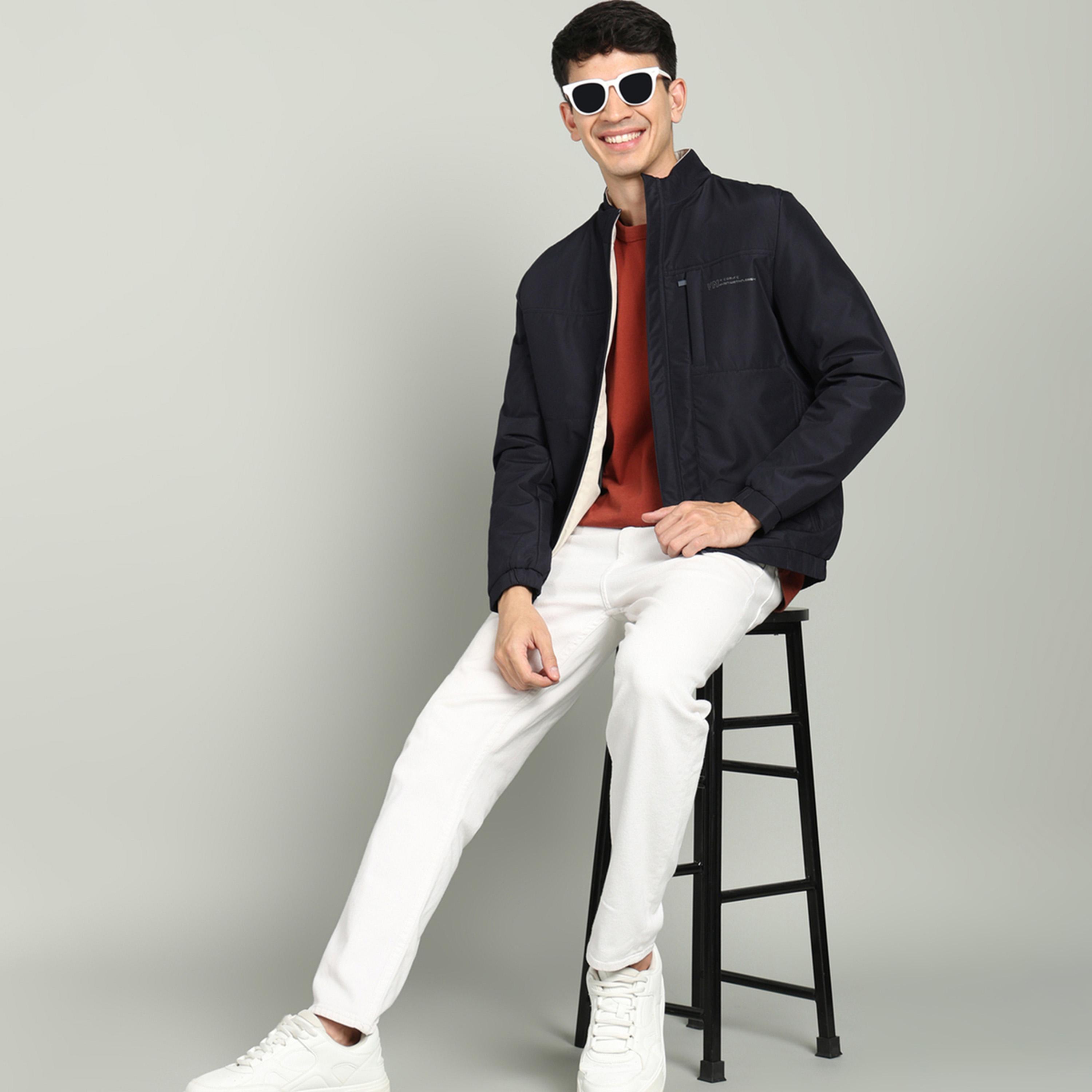 Fort Collins X Styli Front Zipper Textured Bomber Jacket-men-clothing-jacketsandblazers-jackets-image-3