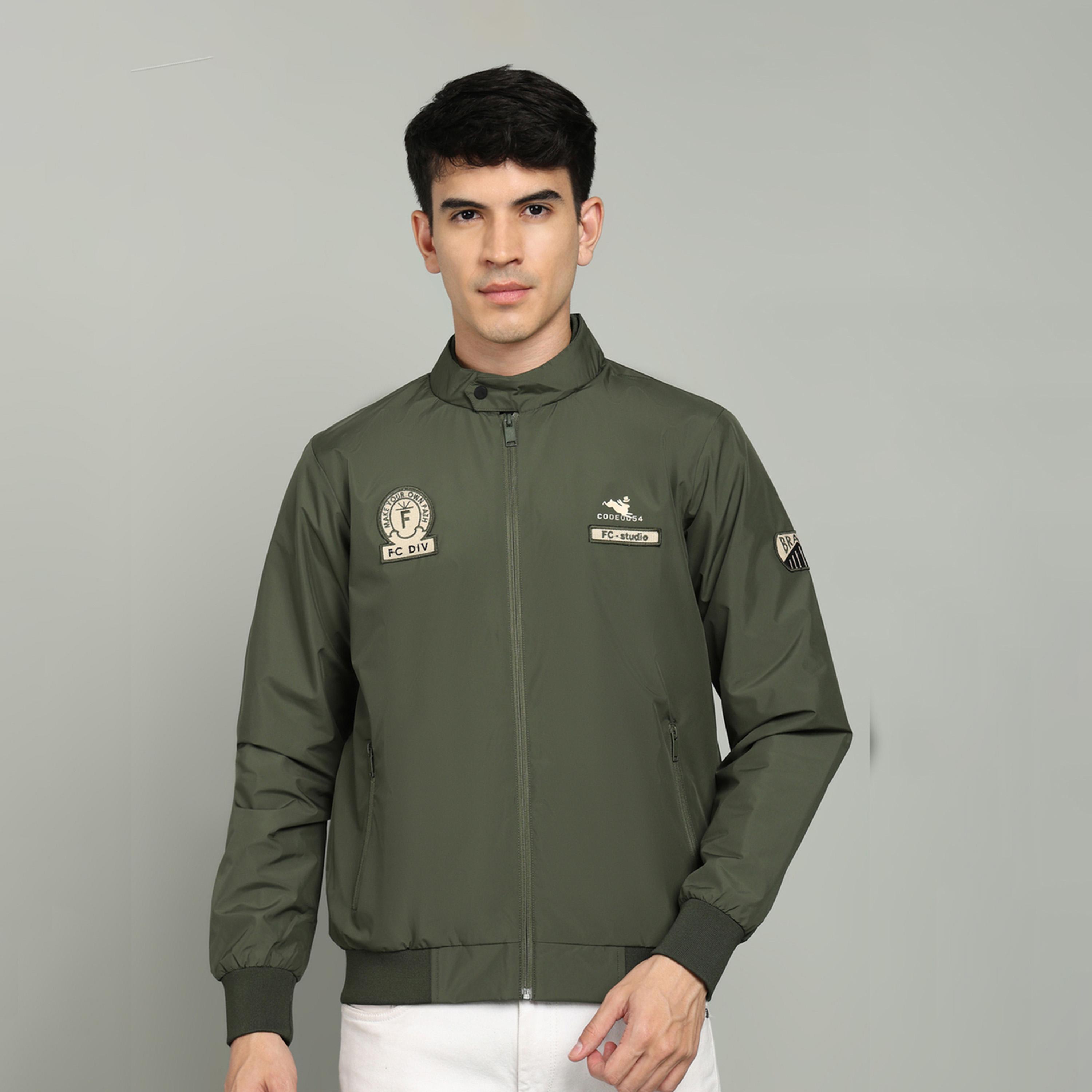Fort Collins X Styli Front Zipper High Neck Jacket with Badge Detail-men-clothing-jacketsandblazers-jackets-image-1