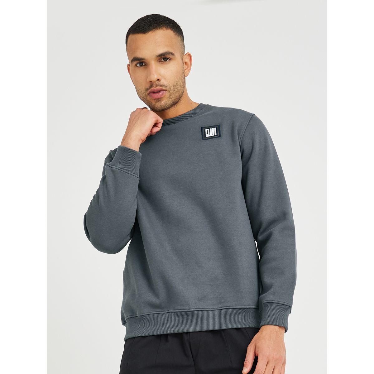 Fort Collins Slogan Print Round Neck Sweatshirt-men-winterwear-hoodiesandsweatshirts-image-2