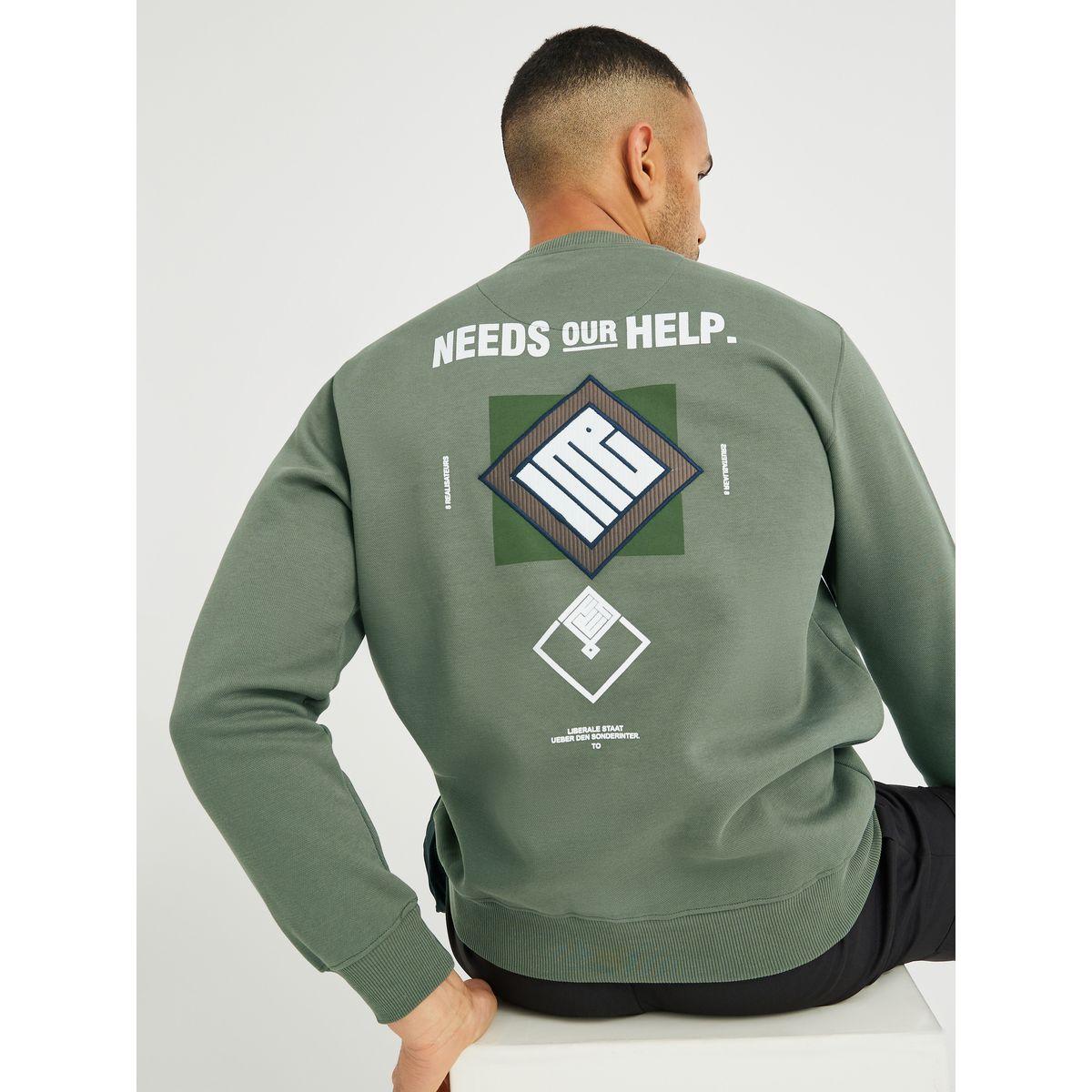 Fort Collins Slogan Print Round Neck Sweatshirt-men-winterwear-hoodiesandsweatshirts-image-1