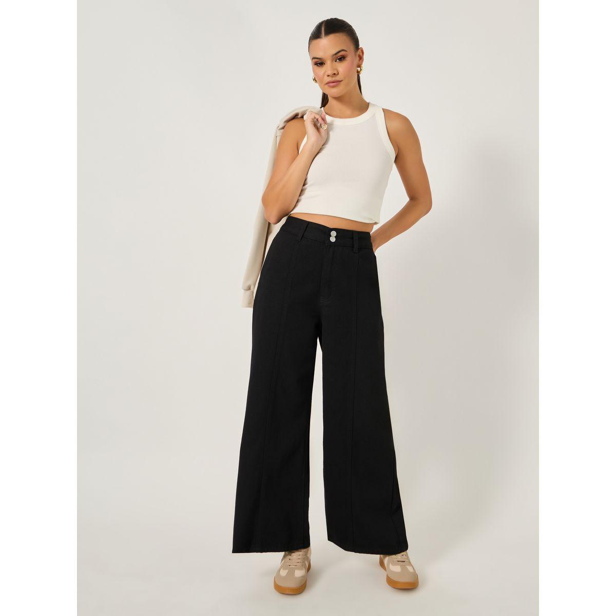 Wide Leg Pintuck Details Jeans with Buttons-women-clothing-bottoms-jeans-image-2