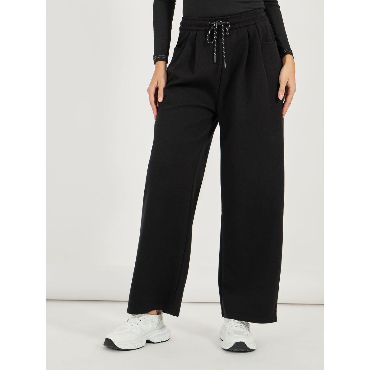 Styli Solid Wide Leg Joggers with Drawstring Detail-women-clothing-bottoms-joggers-image-2