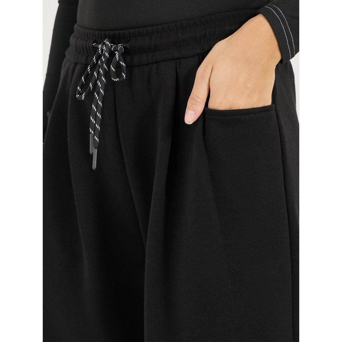 Styli Solid Wide Leg Joggers with Drawstring Detail-women-clothing-bottoms-joggers-image-3