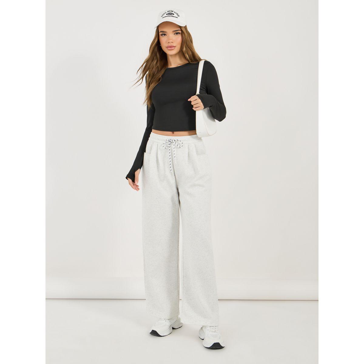 جوغر سادة بأرجل واسعة وأربطة-women-clothing-bottoms-joggers-image-1