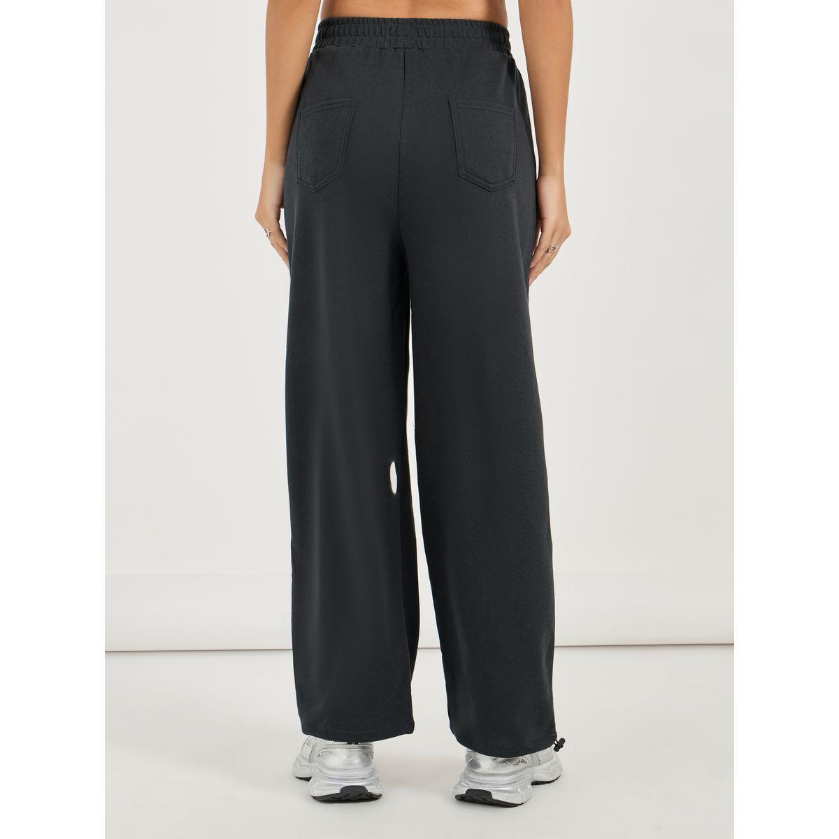جوغر سادة بأرجل واسعة وخصر مطاطي-women-clothing-bottoms-joggers-image-5