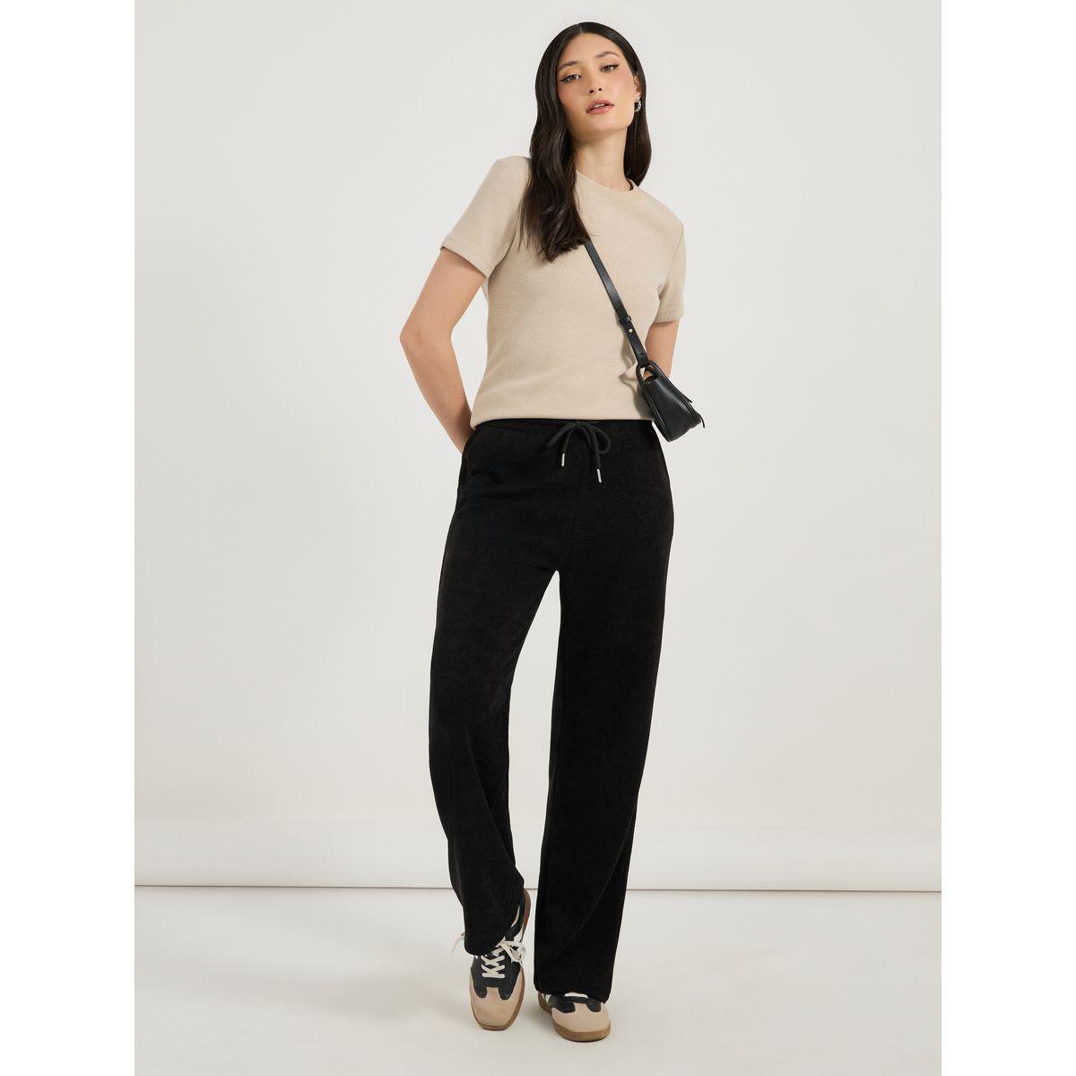 Styli Solid Relaxed Fit Joggers with Drawstring-women-clothing-bottoms-joggers-image-1