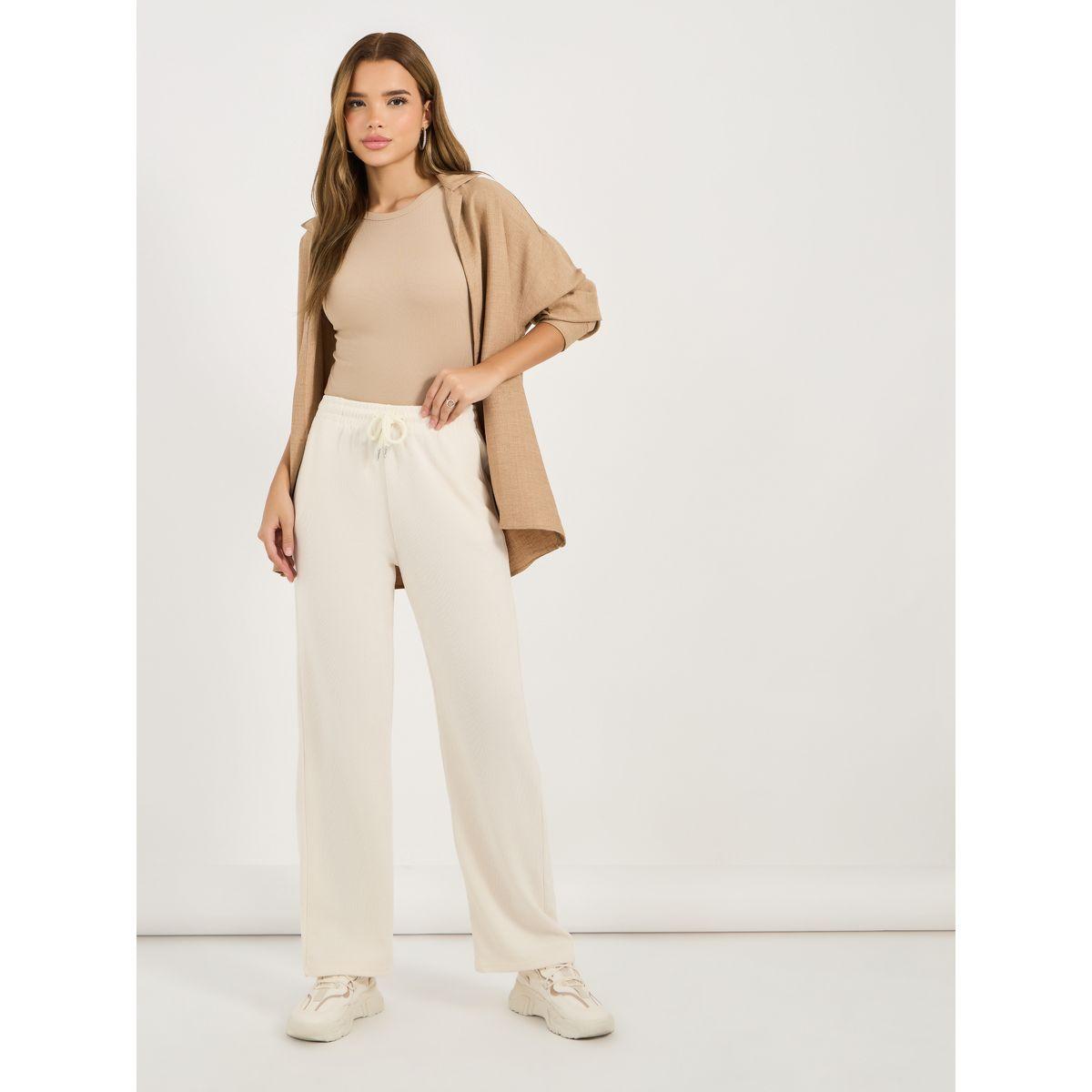 Styli Solid Relaxed Fit Joggers with Drawstring-women-clothing-bottoms-joggers-image-1