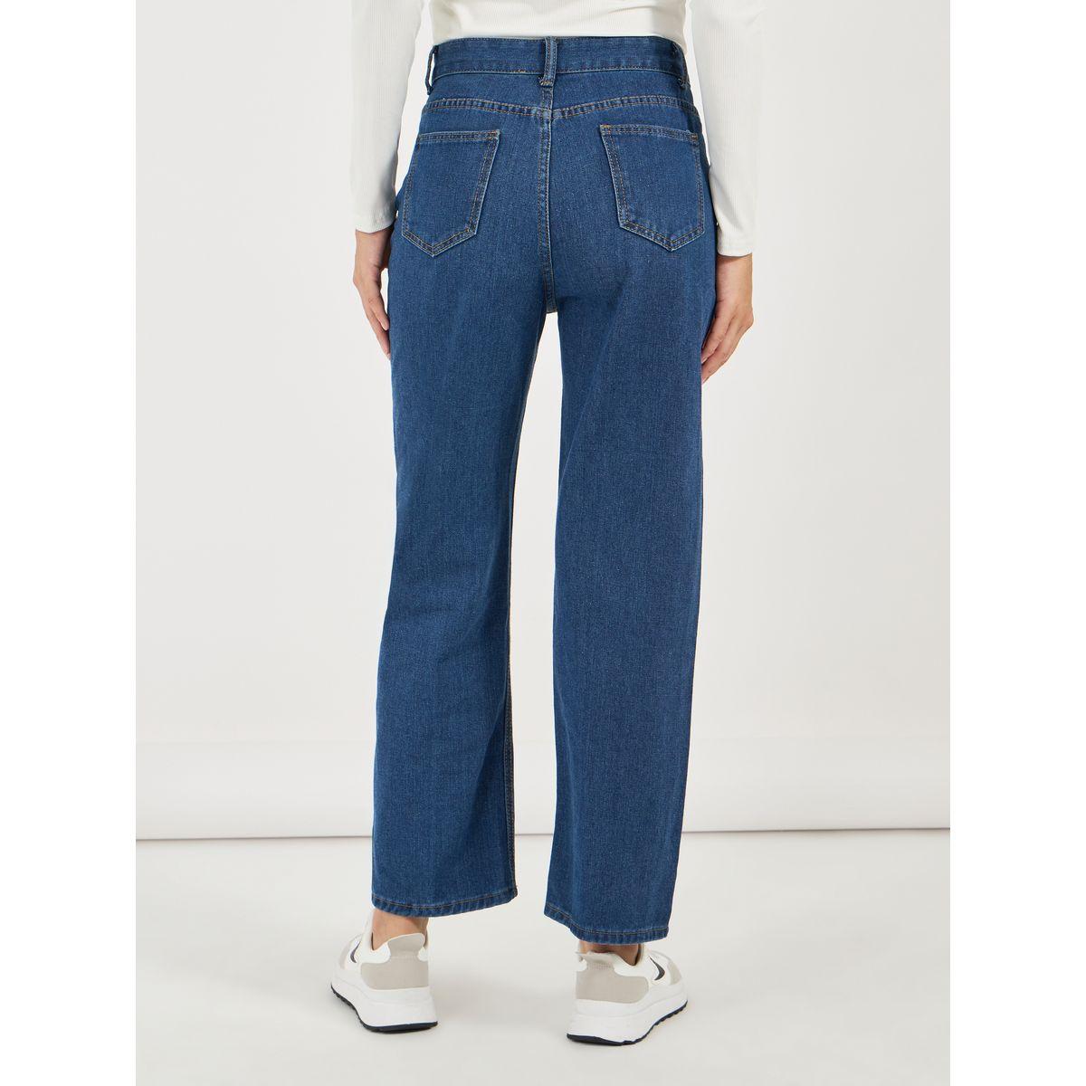 Styli Solid High Rise Straight Leg Jeans-women-clothing-bottoms-jeans-image-4