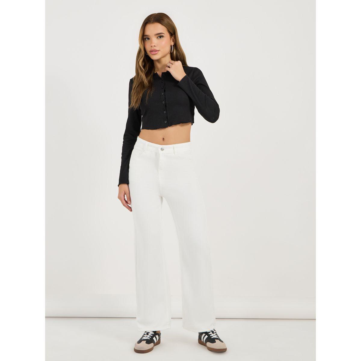Styli Solid High Rise Straight Leg Jeans-women-clothing-bottoms-jeans-image-1