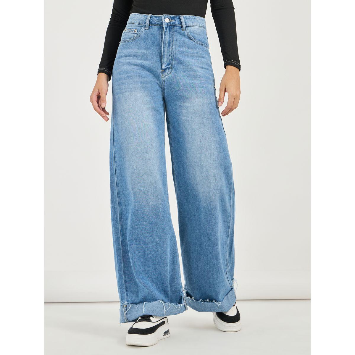 جينز بأرجل واسعة وخصر عالي-women-clothing-bottoms-jeans-image-2