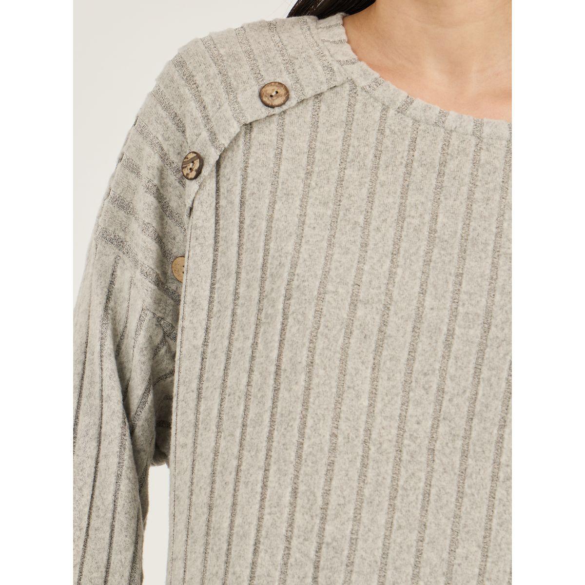 Styli Button Detail Ribbed Long Sleeves Top and Pyjama Set-women-clothing-nightwear-pyjamas-longsets-image-4