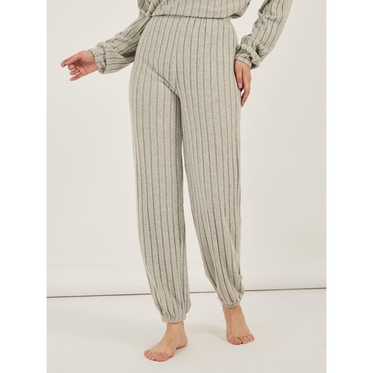 Styli Button Detail Ribbed Long Sleeves Top and Pyjama Set-women-clothing-nightwear-pyjamas-longsets-image-5
