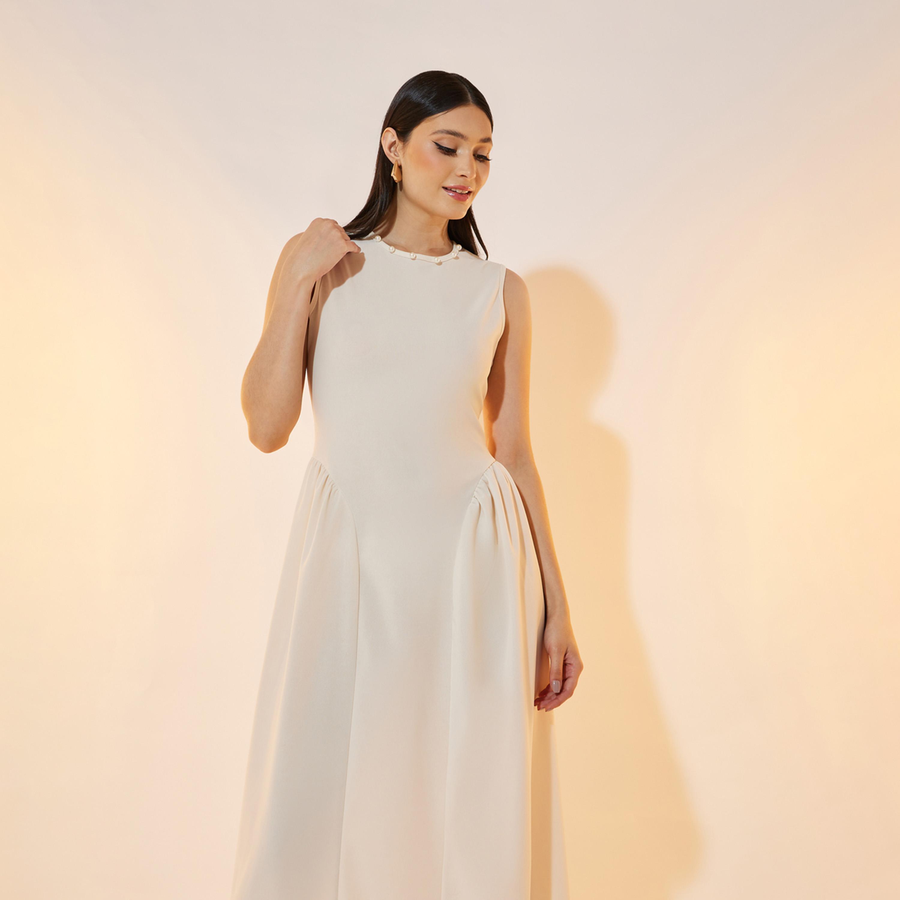 Take Two Faux Pearl Detail Sleeveless A-Line Maxi Dress-women-clothing-dresses-image-5