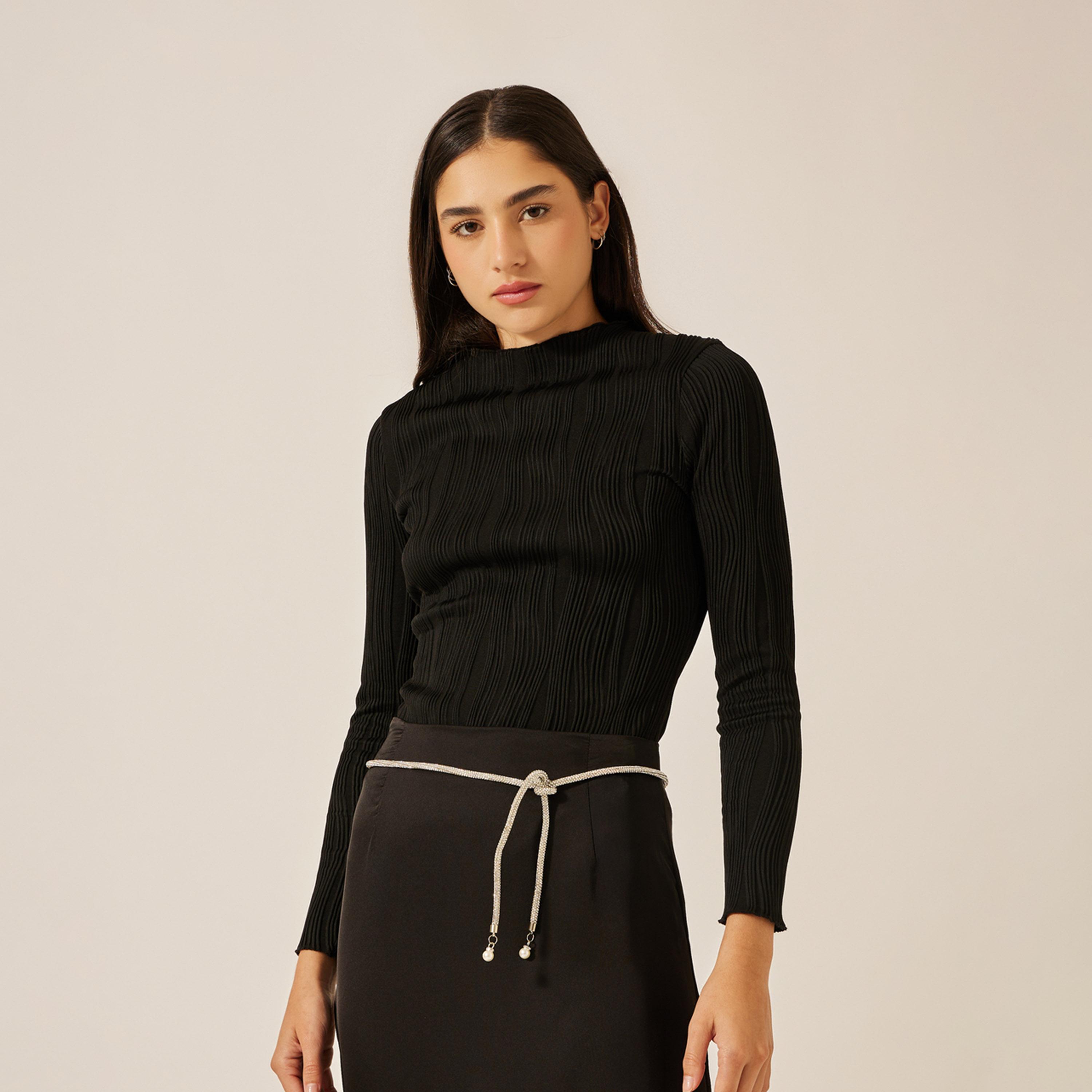 Styli Textured Slim Tie-Up Belt-women-clothingaccessories-belts-image-2