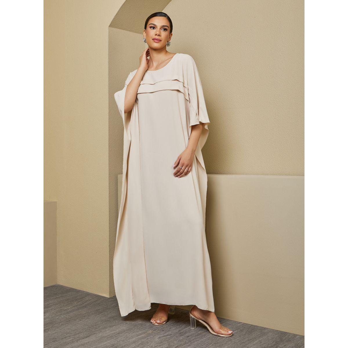 قفطان بتفاصيل بارزة الملمس مزين بكسرات-women-arabicclothing-kaftan-image-2