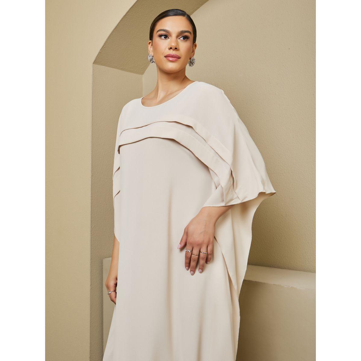 قفطان بتفاصيل بارزة الملمس مزين بكسرات-women-arabicclothing-kaftan-image-3