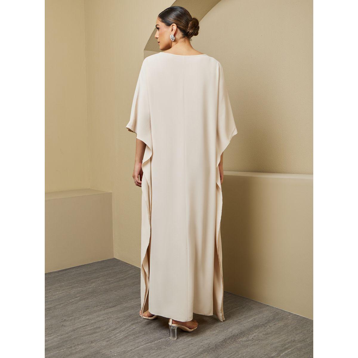 قفطان بتفاصيل بارزة الملمس مزين بكسرات-women-arabicclothing-kaftan-image-6
