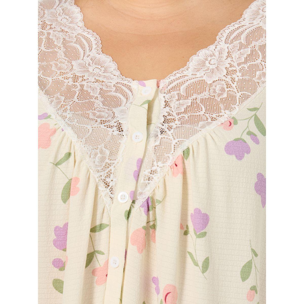 قميص نوم بمقاس كبير مطبع بزهور-women-clothing-nightwear-nighties-image-4