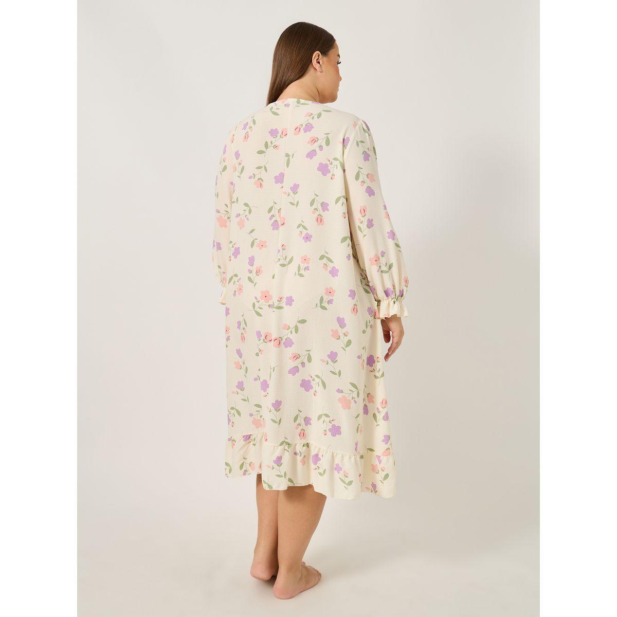 قميص نوم بمقاس كبير مطبع بزهور-women-clothing-nightwear-nighties-image-5