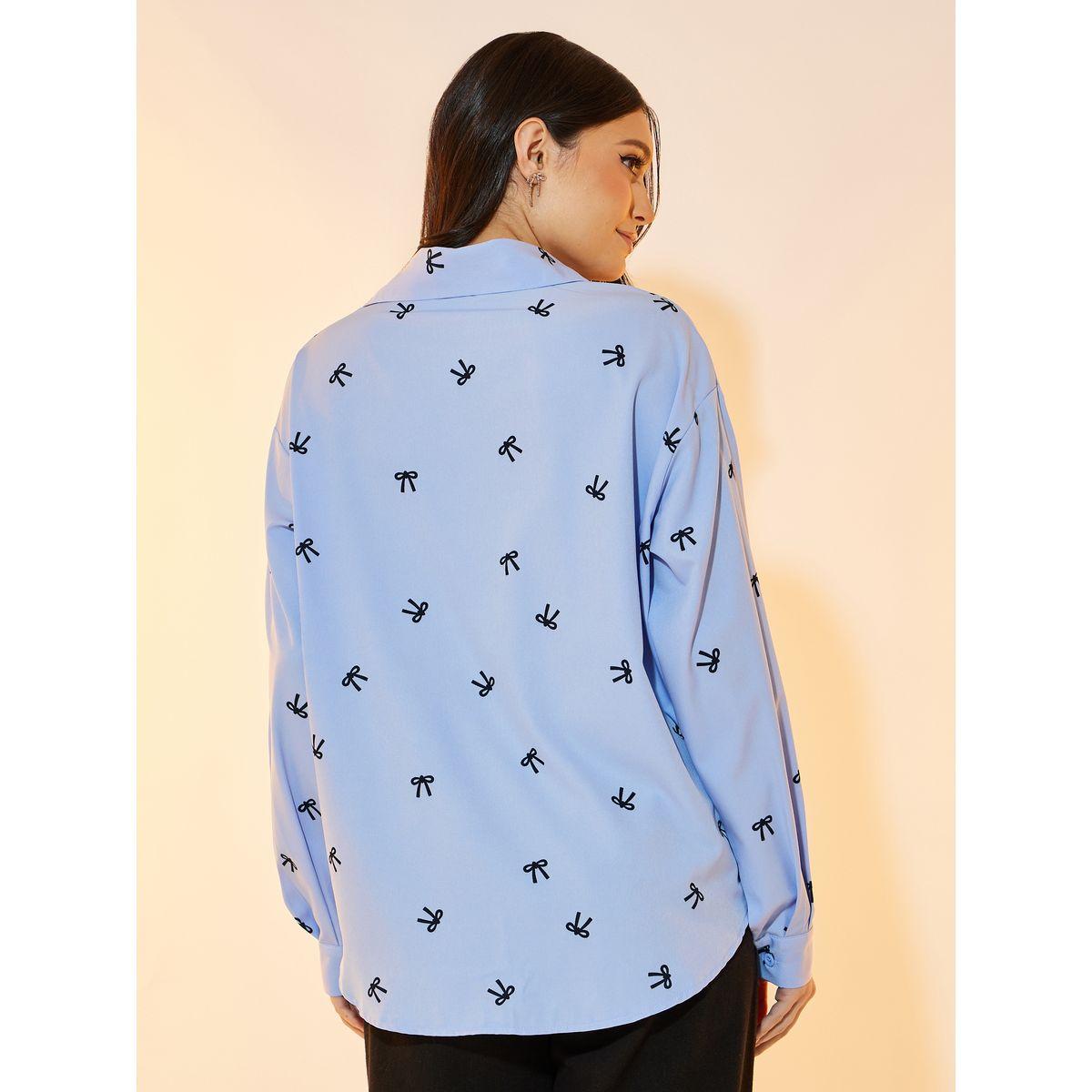 Take Two Bowknot Printed Oversized Shirt-women-clothing-shirtsandblouses-shirts-image-4