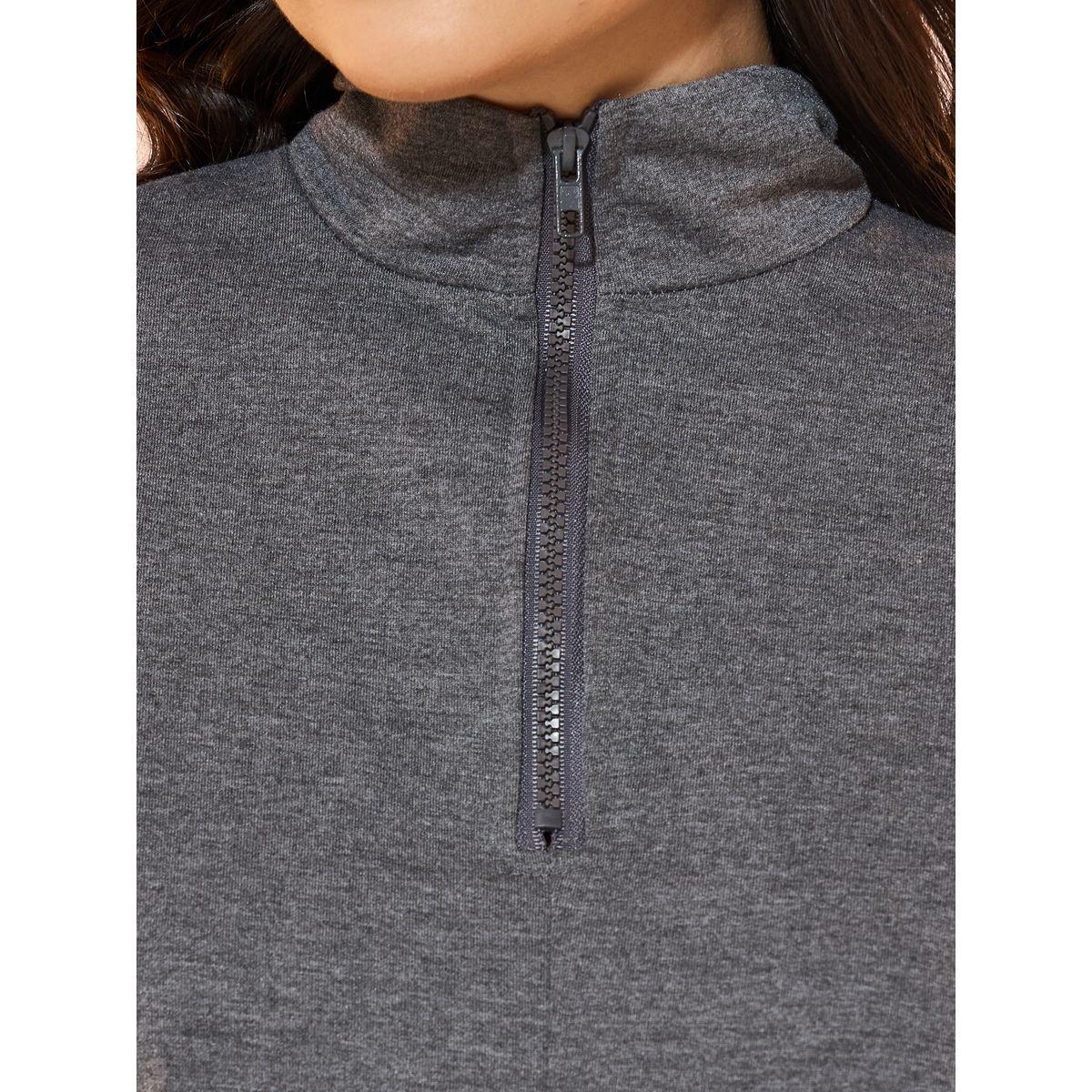 Take Two Melange Half Zip Hoodie and Maxi Skirt Co-Ords-women-clothing-coordsets-image-3