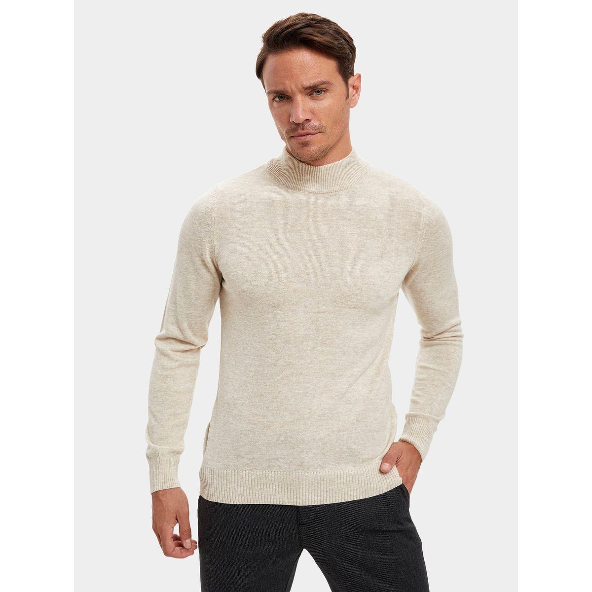 سويتر بقصة سليم فت وياقة عالية ديفاكتو × ستايلي-men-clothing-sweatersandpullovers-image-1