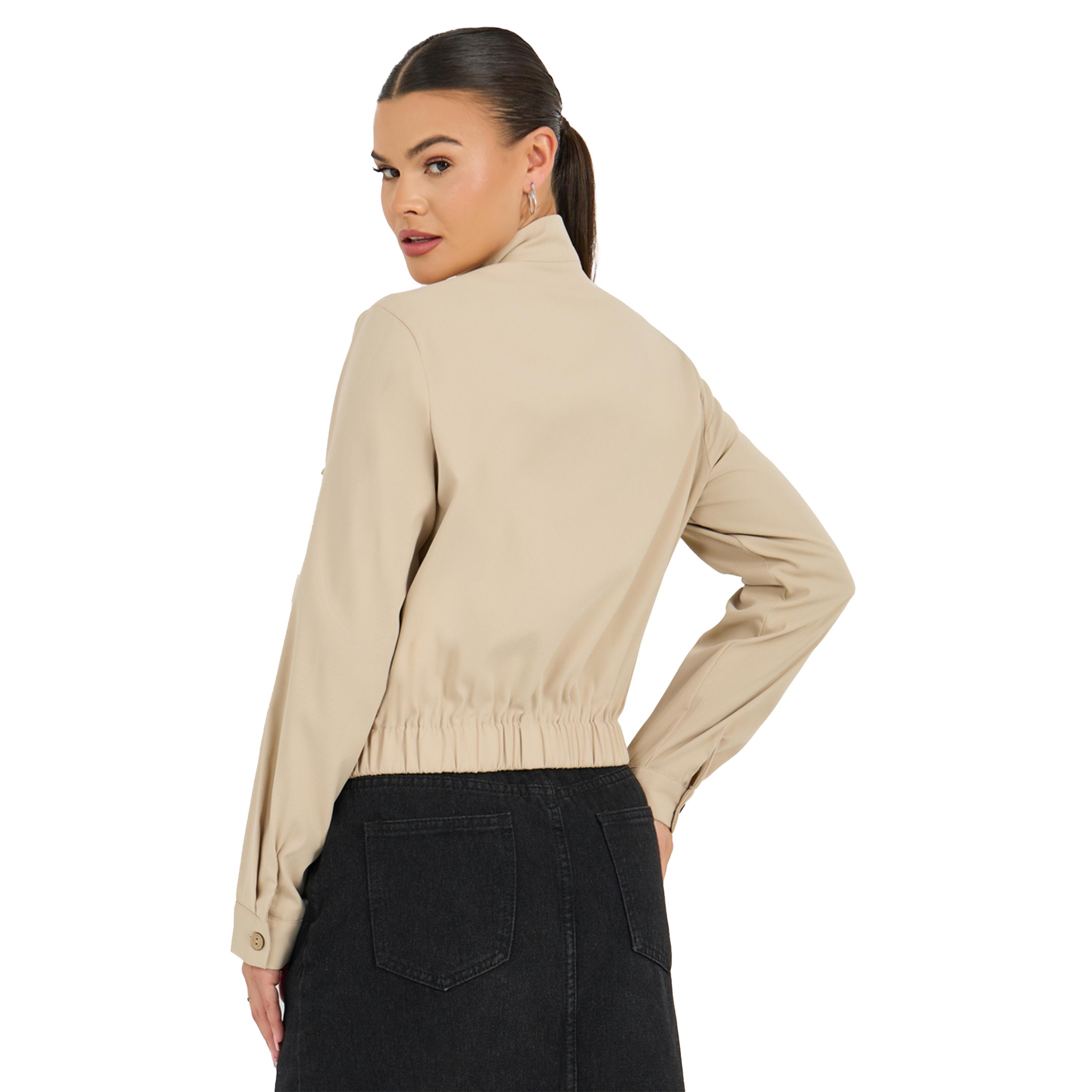 Styli Solid Long Sleeve Zipper Jacket-women-winterwear-coatsandjackets-jackets-image-4