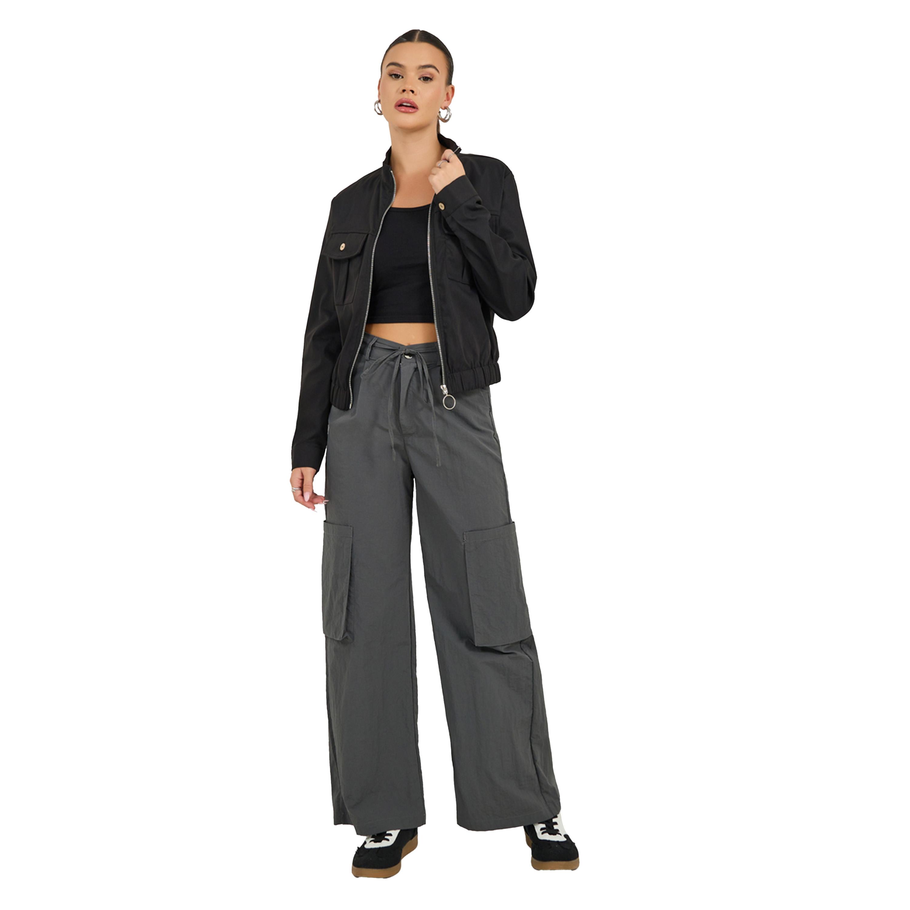 ستايلي -  جاكيت سادة بأكمام طويلة وسحّاب-women-winterwear-coatsandjackets-jackets-image-2