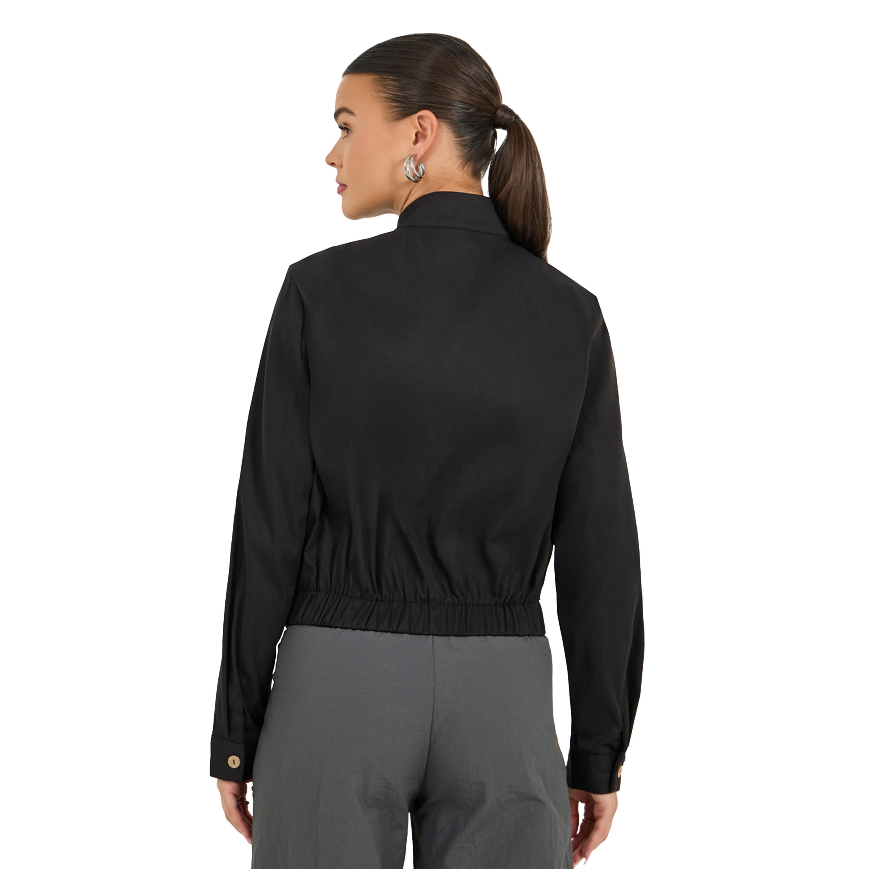 ستايلي -  جاكيت سادة بأكمام طويلة وسحّاب-women-winterwear-coatsandjackets-jackets-image-6