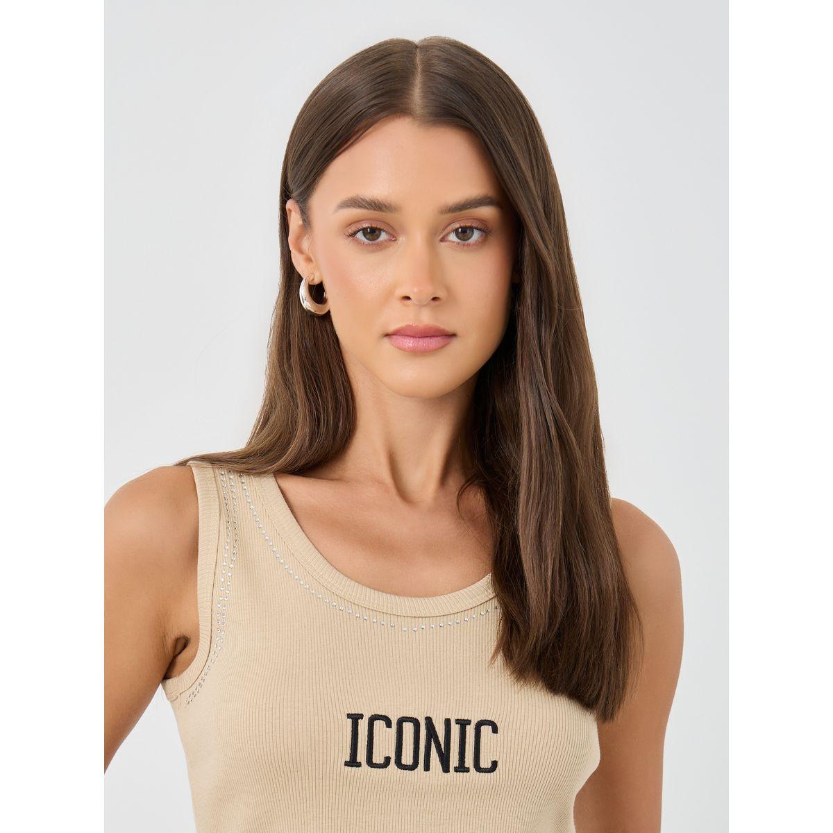 Styli Embroidered Slogan Fitted Round Neck Tank-women-clothing-tshirts-image-3