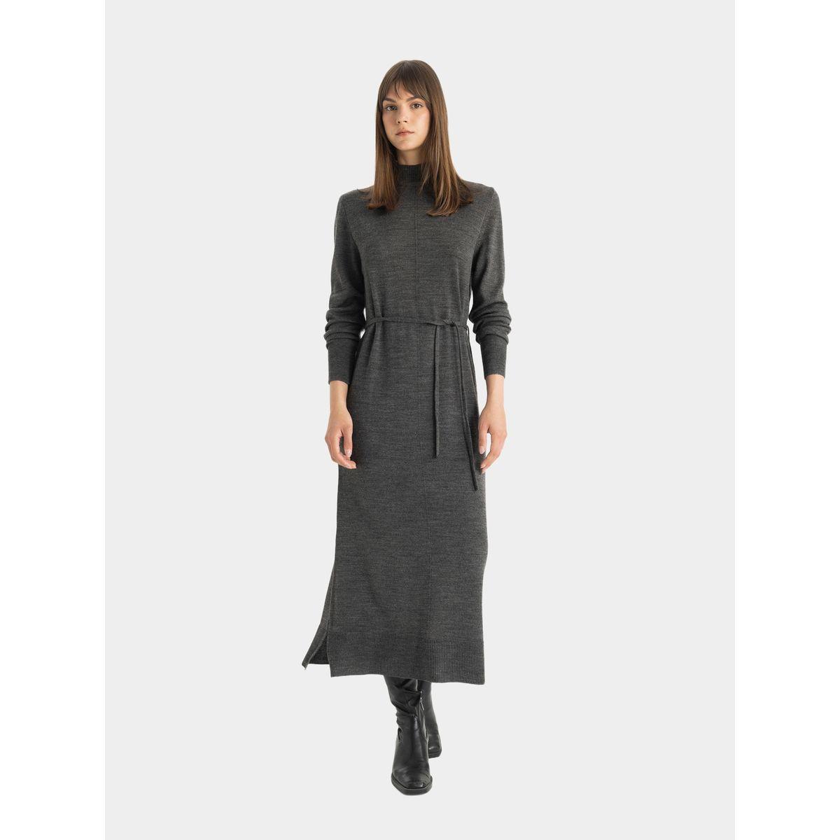 DeFacto Solid Regular Fit Turtleneck Maxi Knit Dress-women-clothing-dresses-image-2