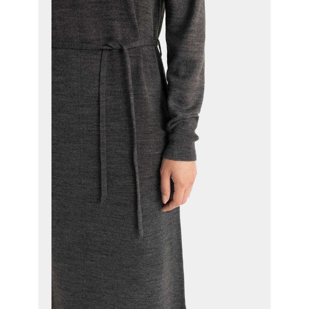 DeFacto Solid Regular Fit Turtleneck Maxi Knit Dress-women-clothing-dresses-image-3
