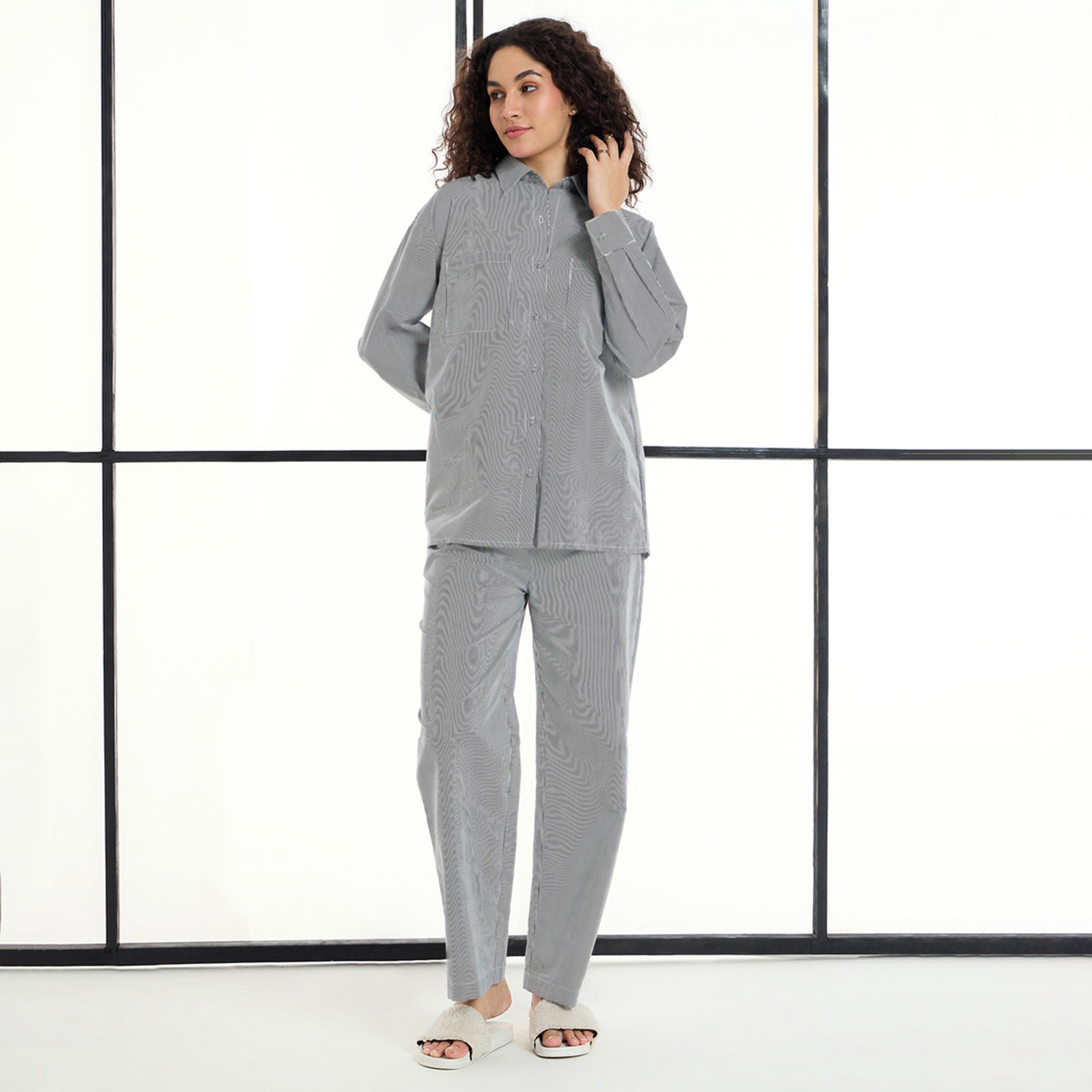Sassafras X Styli Striped Lounge Shirt And Pants Set-women-clothing-nightwear-pyjamas-longsets-image-2