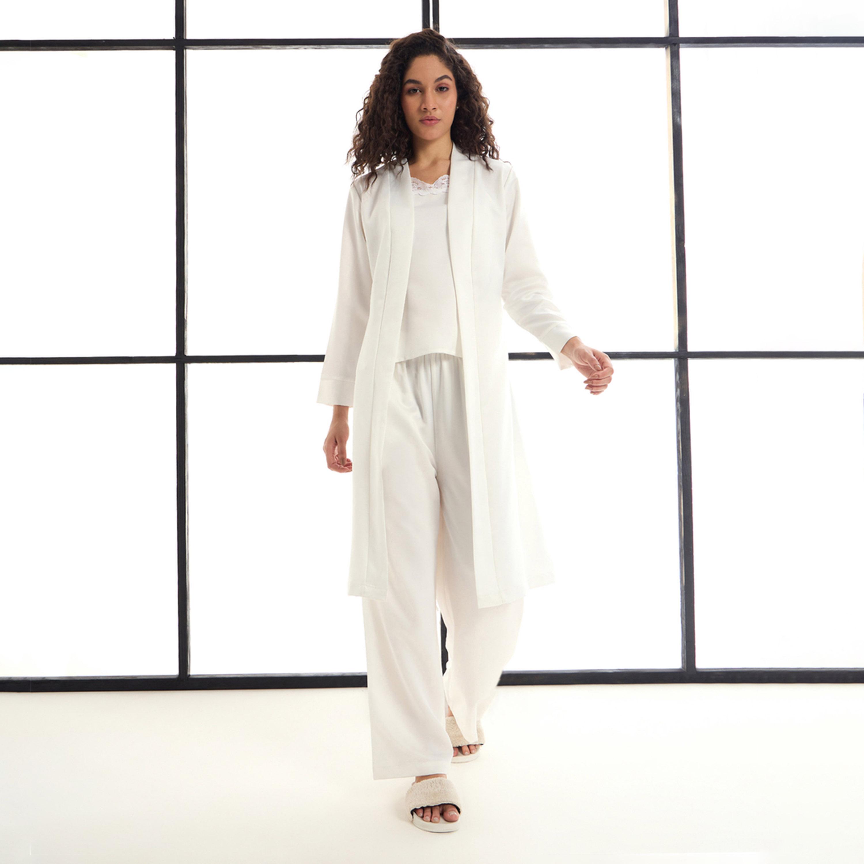 ساسافراس × ستايلي - مجموعة من 3 قطع - بلوزة مع بنطال وسترة قصيرة من الساتان-women-clothing-nightwear-pyjamas-longsets-image-6