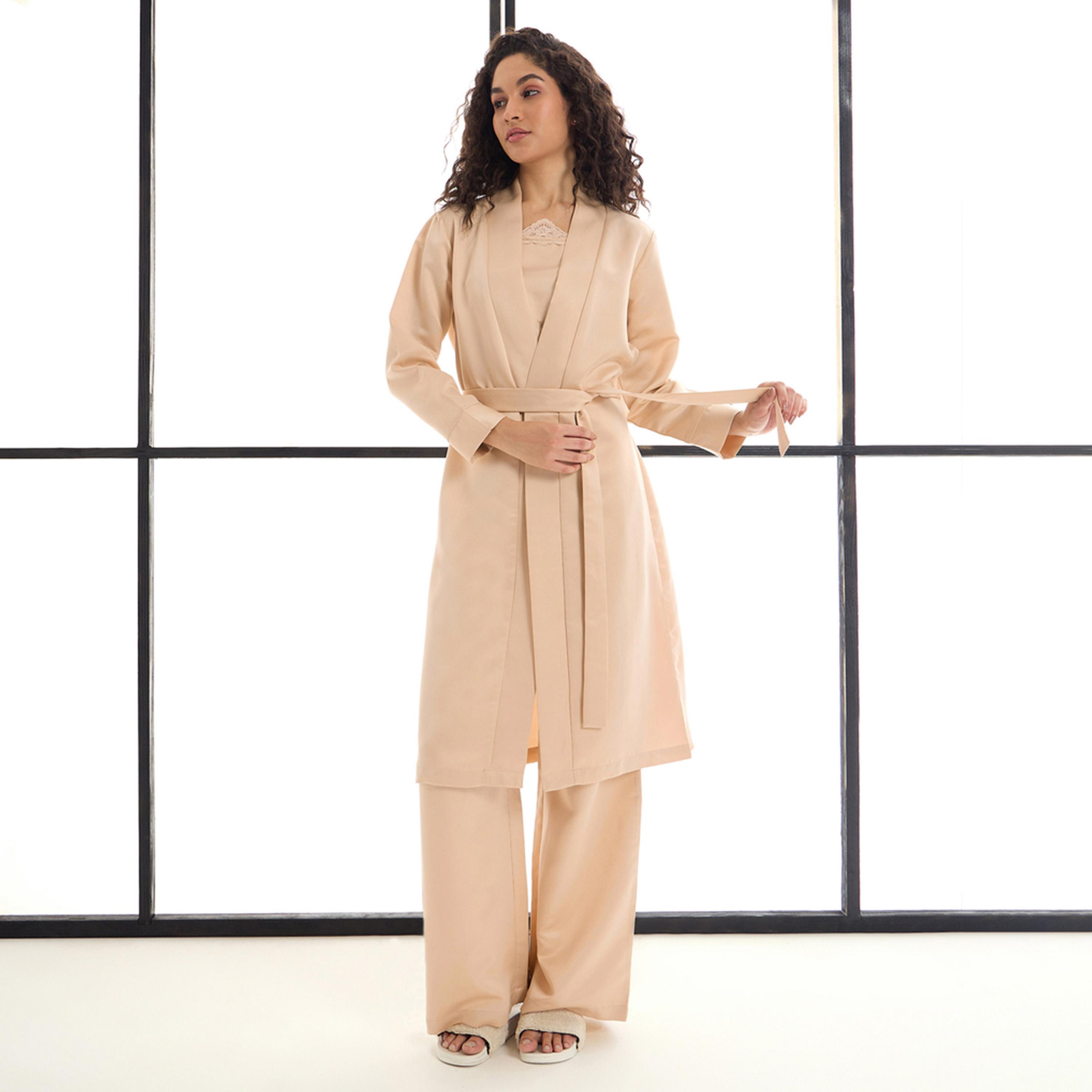 Sassafras X Styli Pack Of 3 - Satin Strappy Cami- Pants And Shrug-women-clothing-nightwear-pyjamas-longsets-image-3