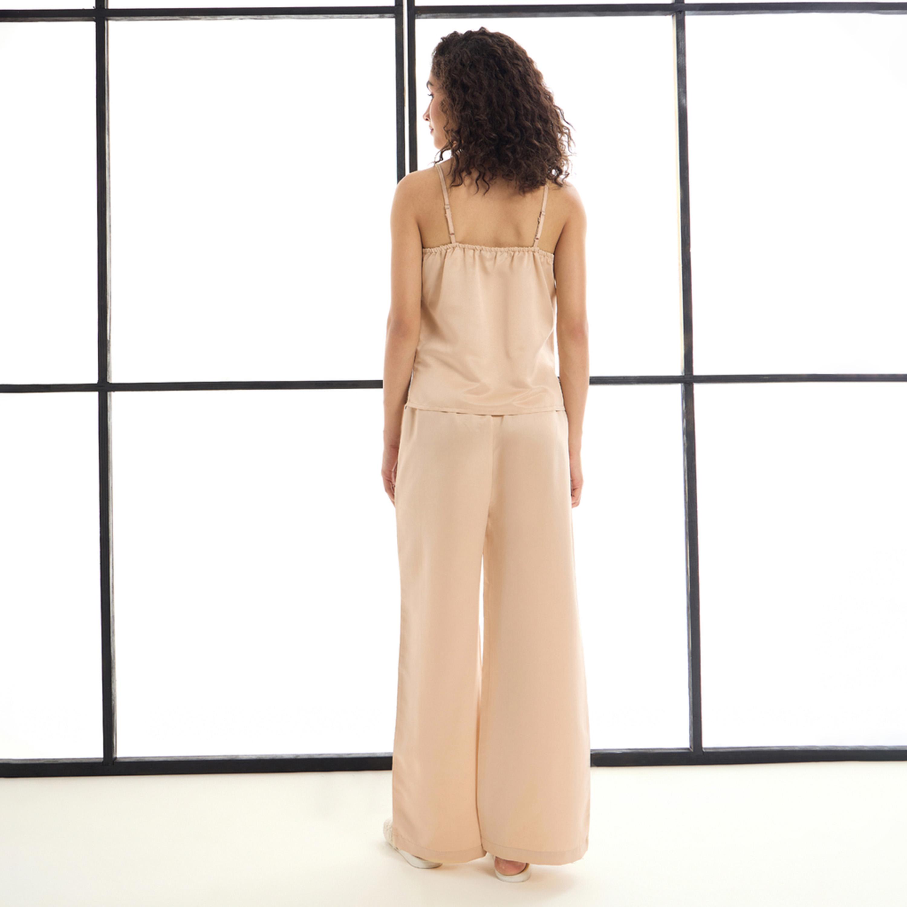 Sassafras X Styli Pack Of 3 - Satin Strappy Cami- Pants And Shrug-women-clothing-nightwear-pyjamas-longsets-image-9