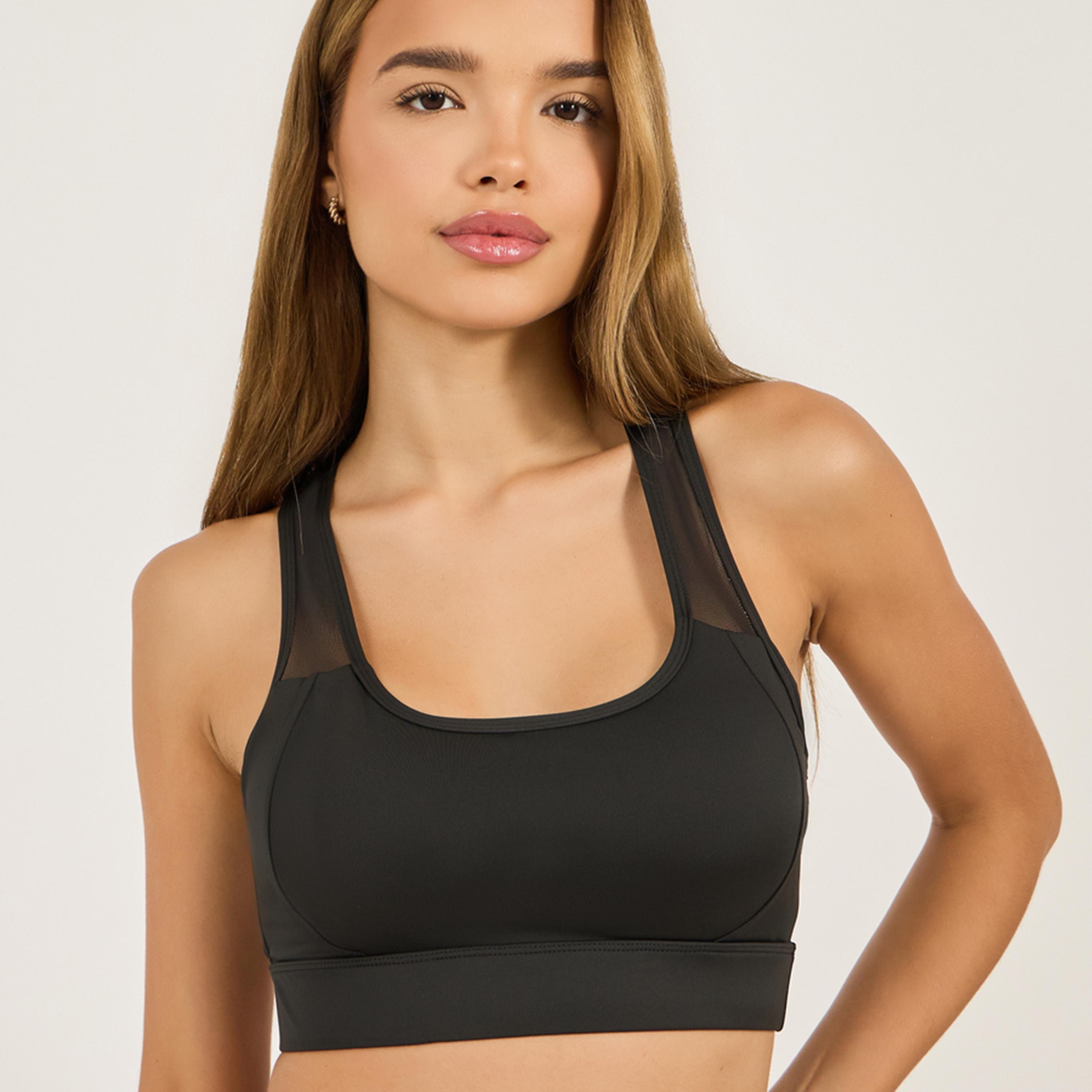 Styli Active Shoulder Strap & Back Mesh Insert Medium Support Sports Bra-women-clothing-sportswearandactivewear-sportsbras-image-1