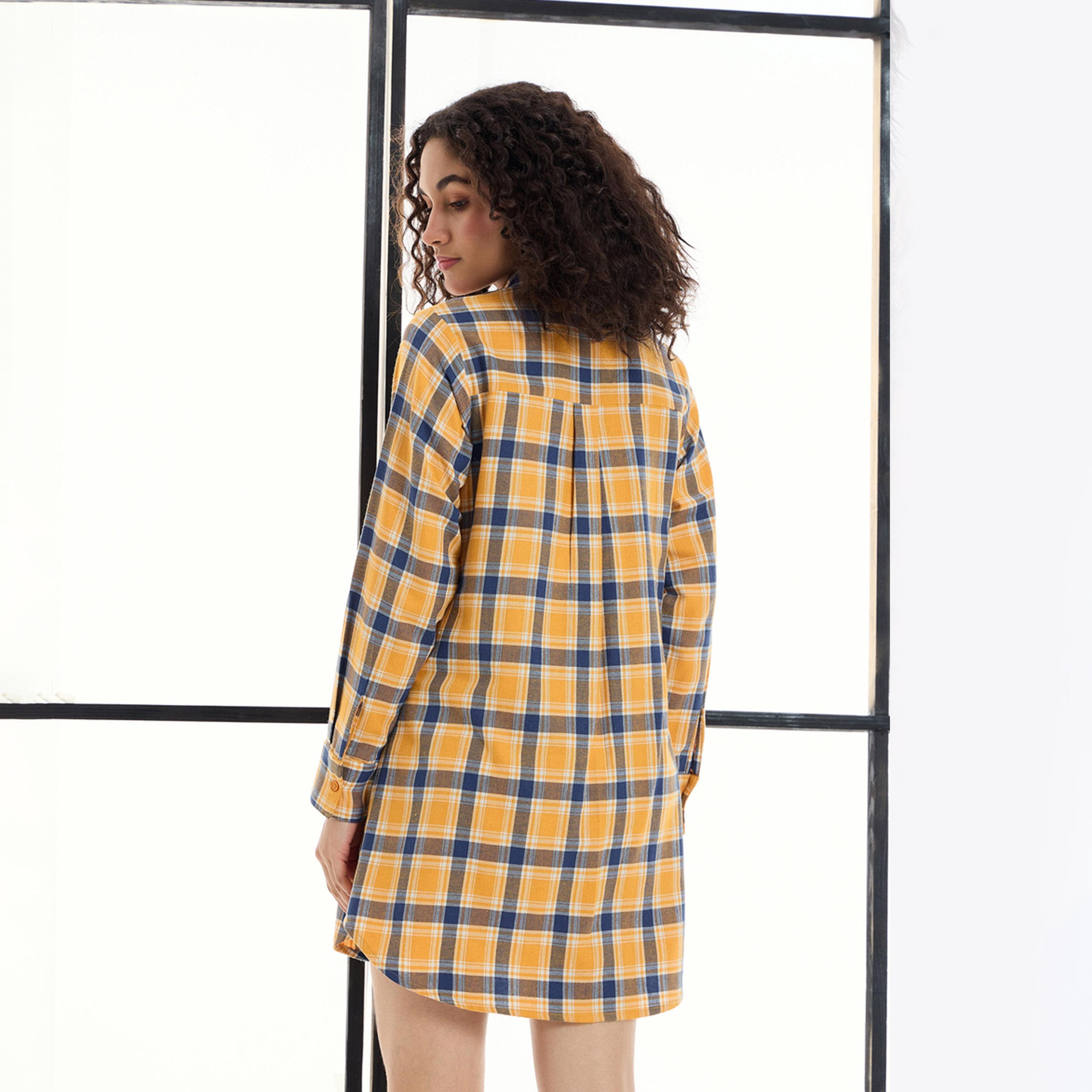 ساسافراس × ستايلي - قميص طويل من القطن مربعات-women-clothing-nightwear-nighties-image-5