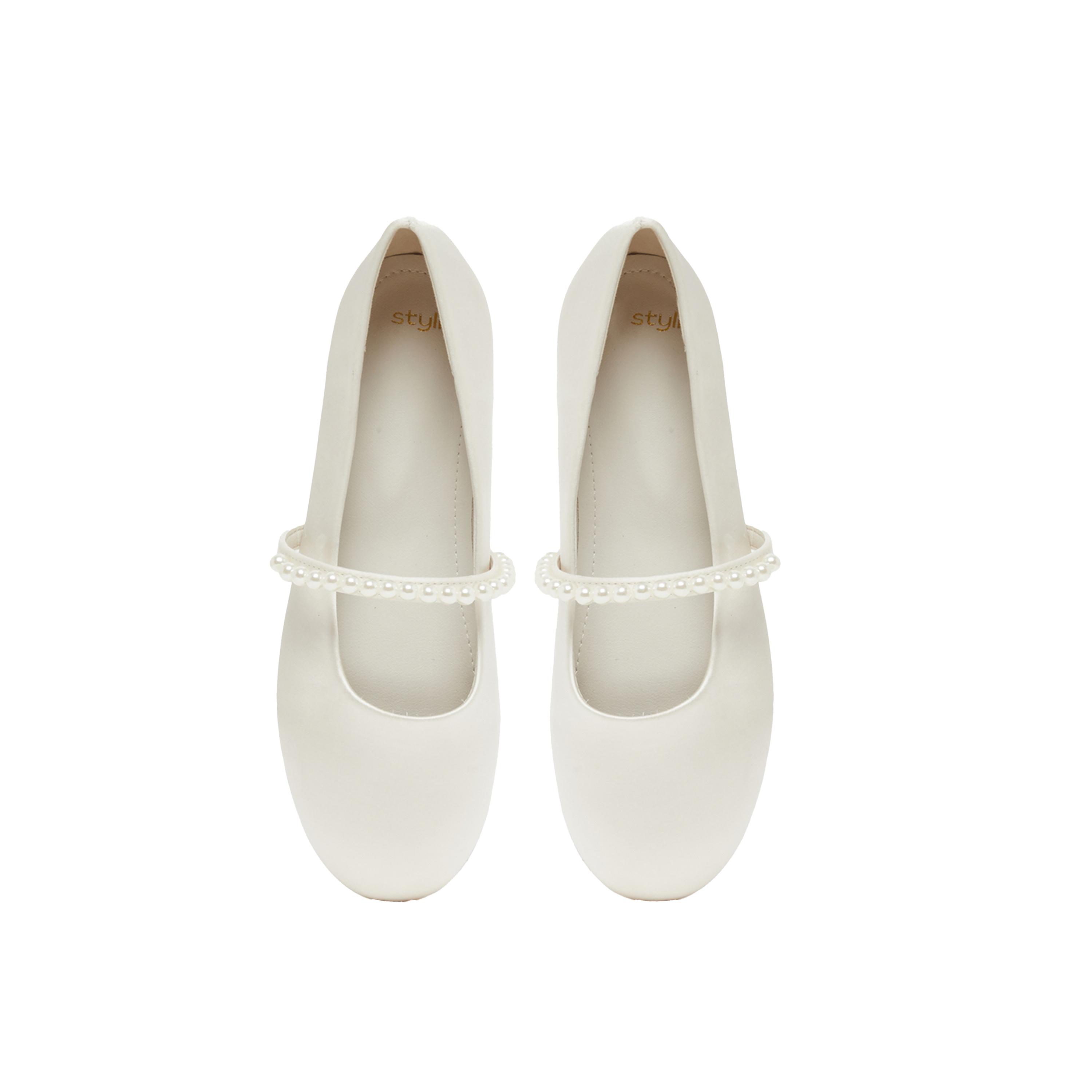 Styli Faux Pearl Embellished Strap Ballerina Shoes-women-shoes-ballerinas-image-5