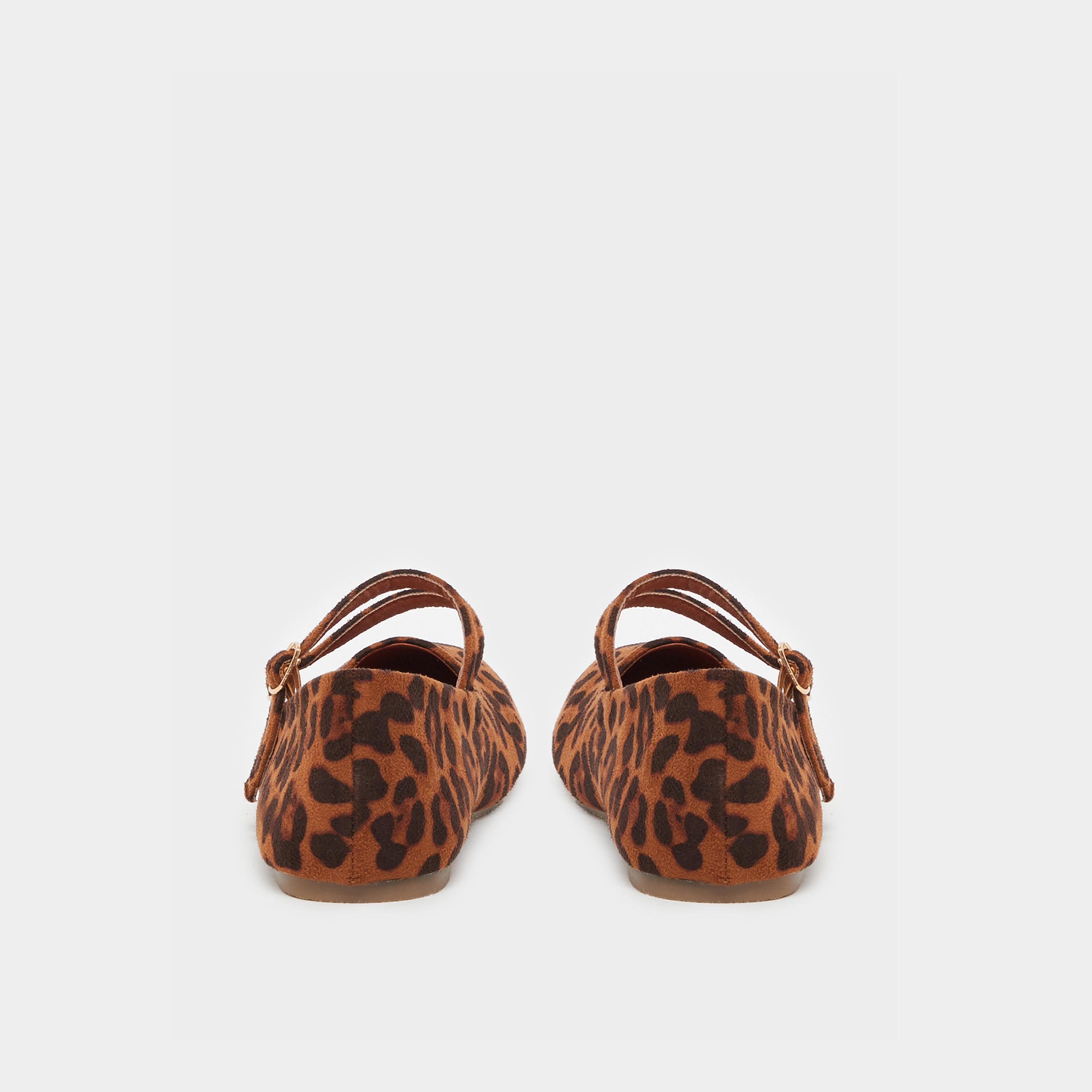Styli Animal Print Dual Buckle Strap Mary Jane Shoes-women-shoes-ballerinas-image-4