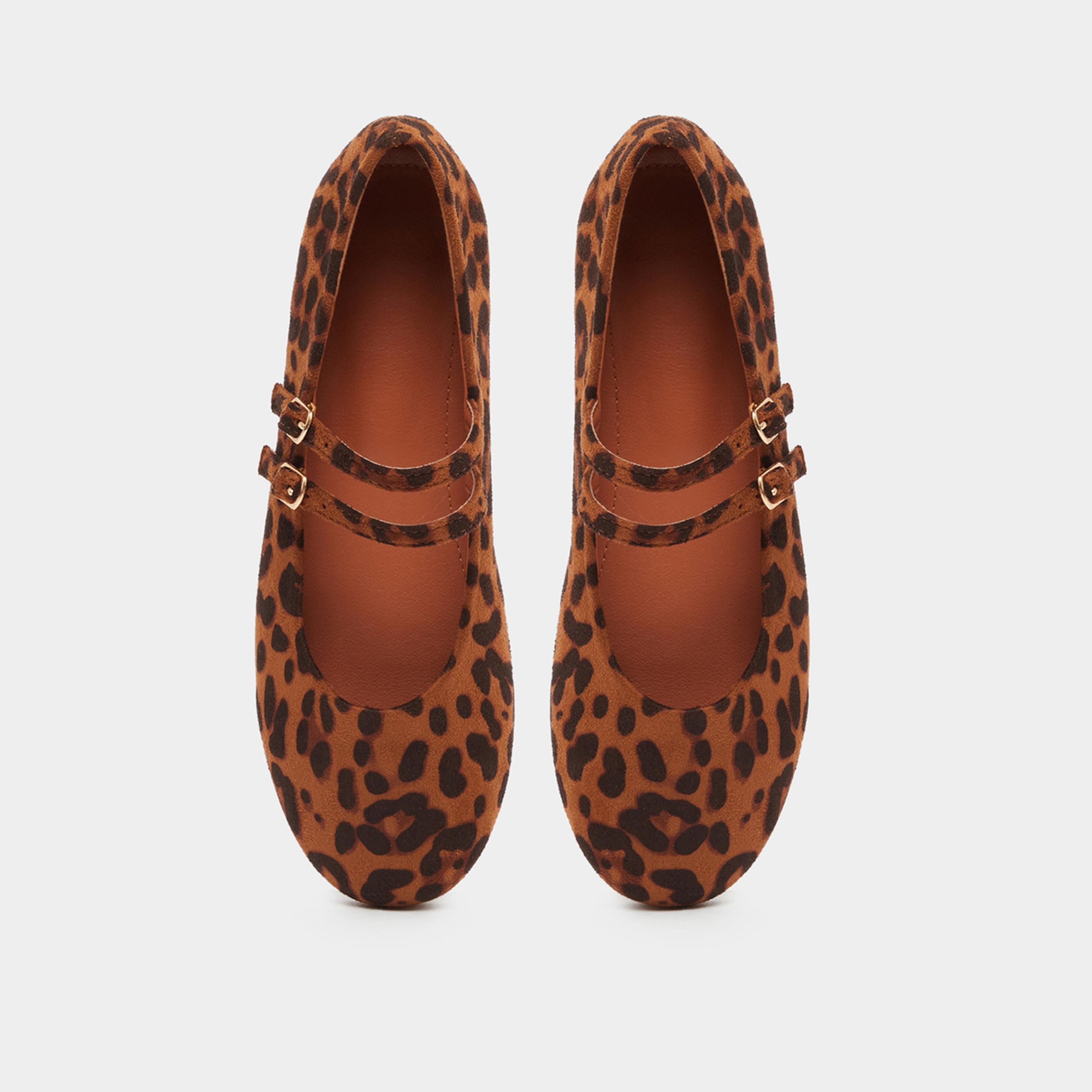 ستايلي - حذاء ماري جين بطبعة حيوانات وحزام مزدوج-women-shoes-ballerinas-image-5