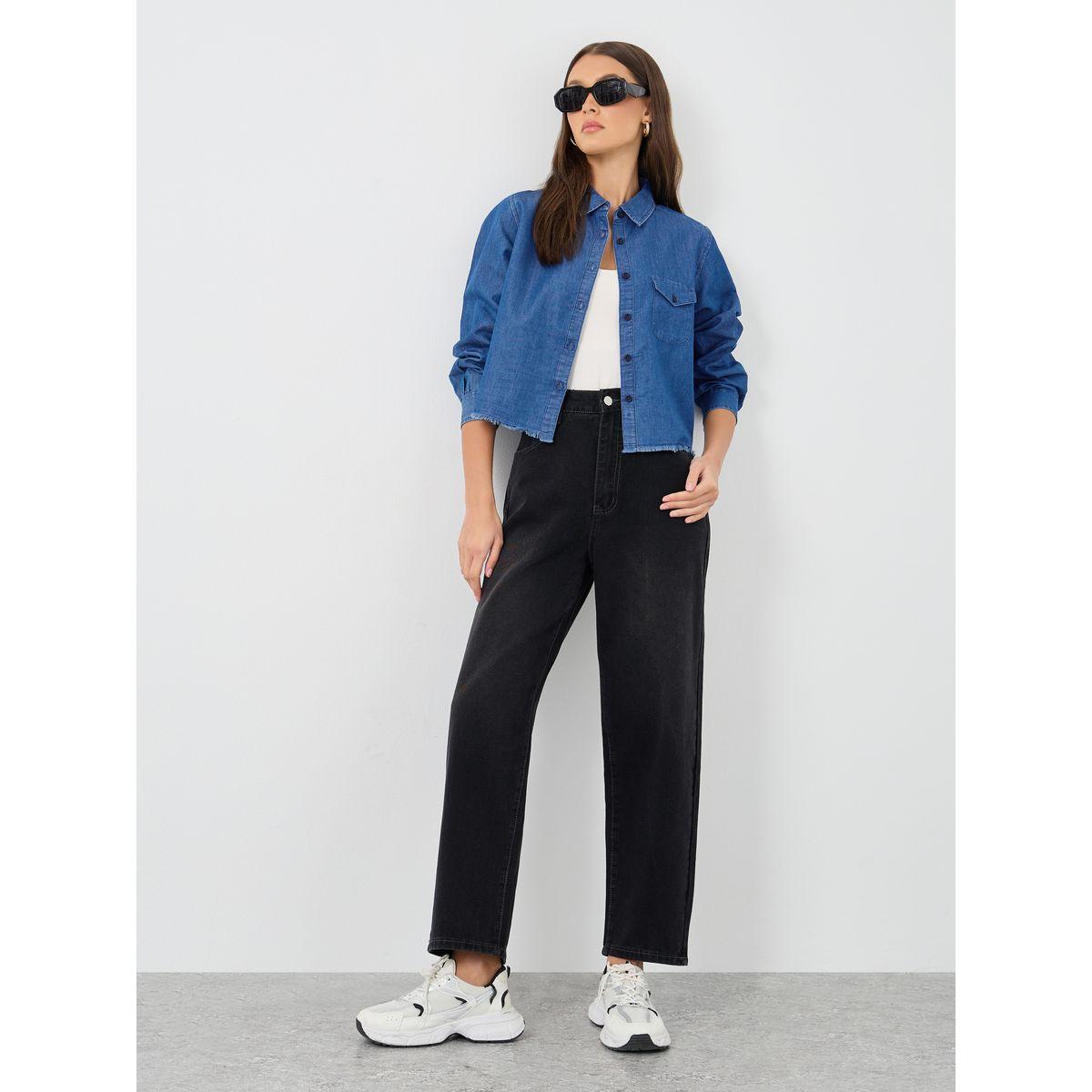 Styli Boxy Fit Buttoned Denim Shirt-women-clothing-shirtsandblouses-shirts-image-3