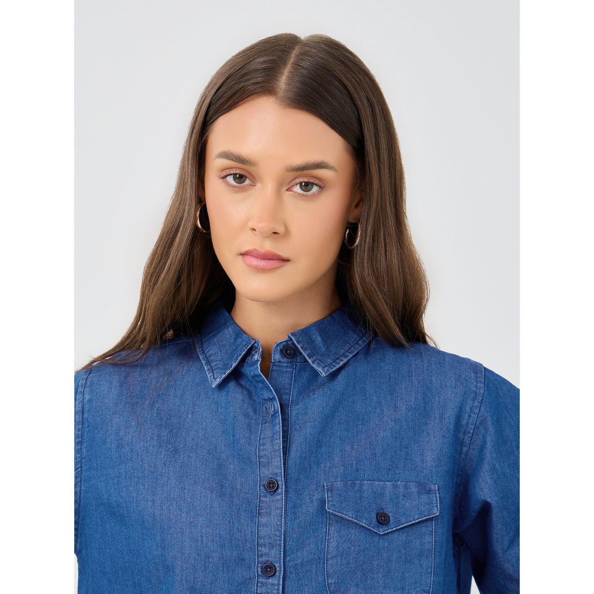 Styli Boxy Fit Buttoned Denim Shirt-women-clothing-shirtsandblouses-shirts-image-4