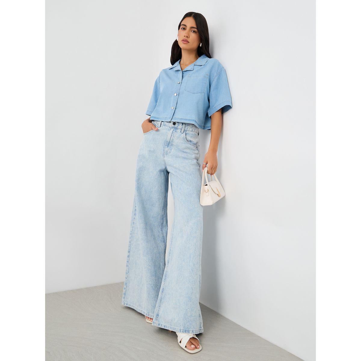 Styli Solid Notch Lapel Boxy Buttoned Top-women-clothing-shirtsandblouses-blouses-image-2