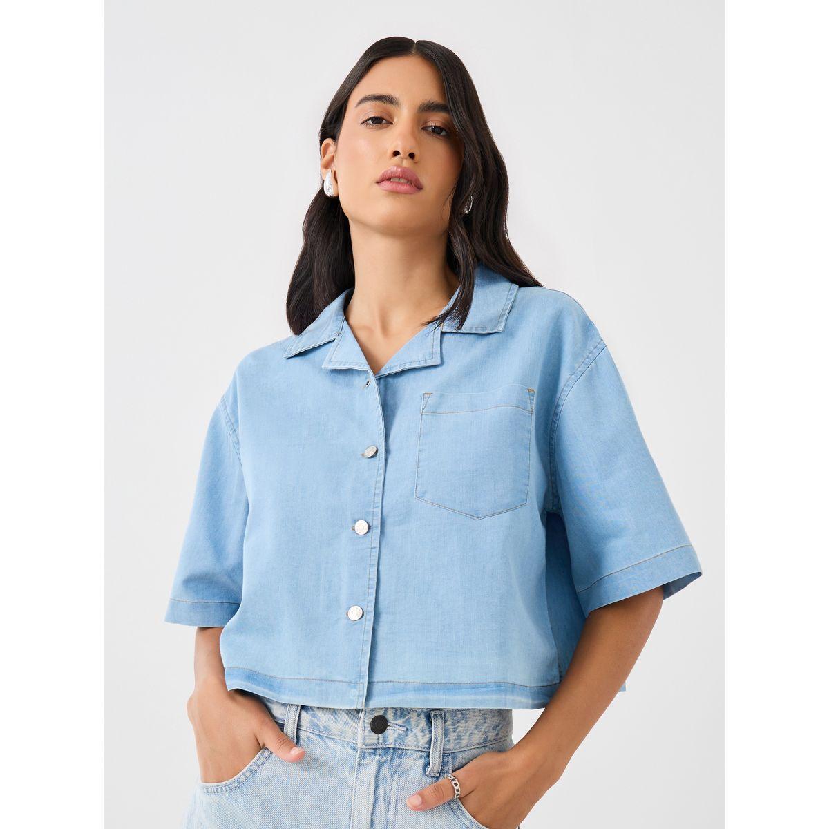 Styli Solid Notch Lapel Boxy Buttoned Top-women-clothing-shirtsandblouses-blouses-image-3