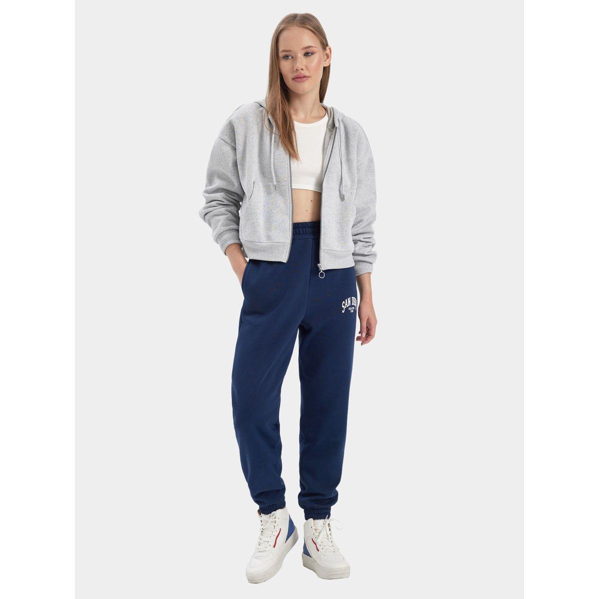 DeFacto X Styli  Slogan Print Elasticated Cuff Joggers with Pockets-women-clothing-bottoms-joggers-image-2